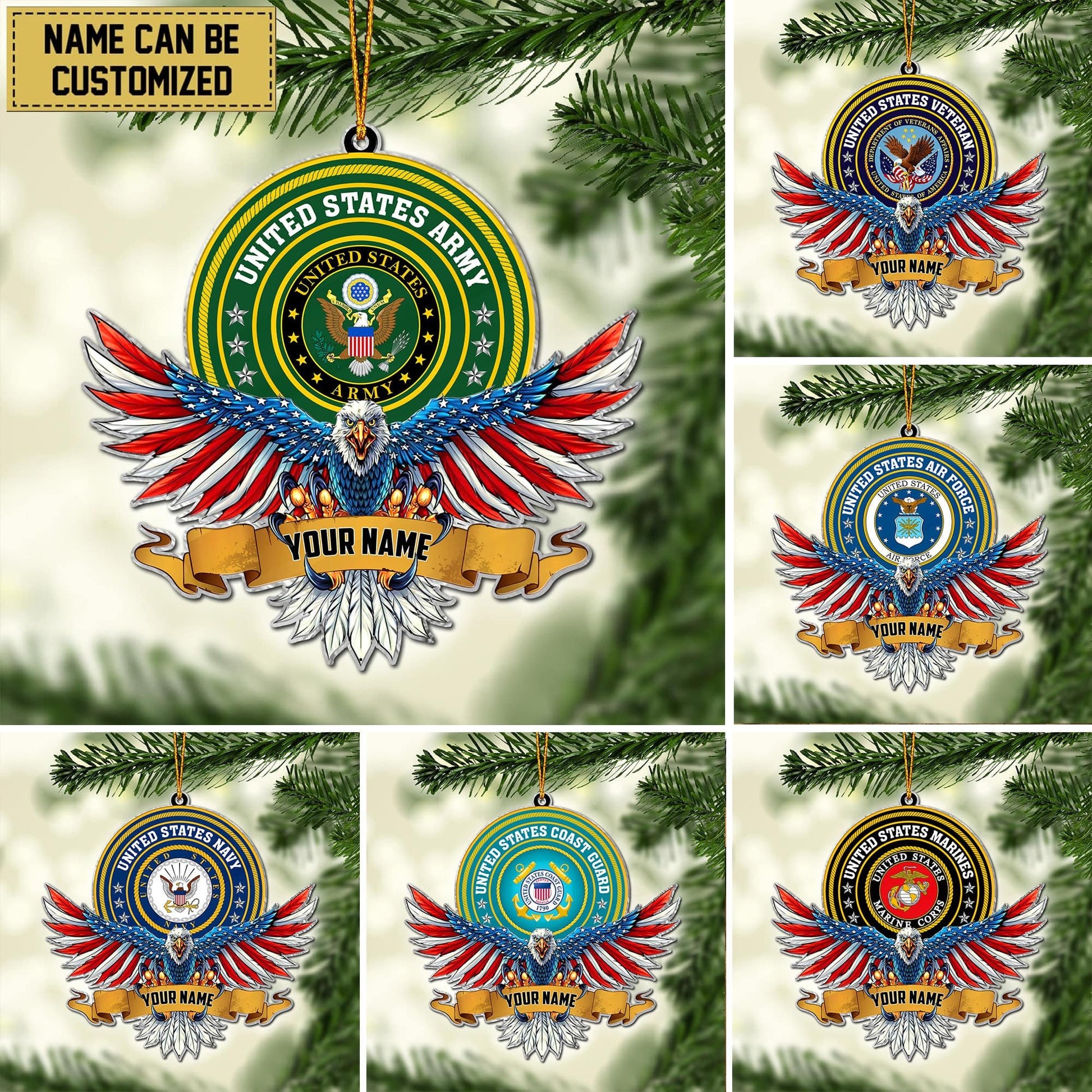 Premium Personalized US Veteran Ornament APVC250903