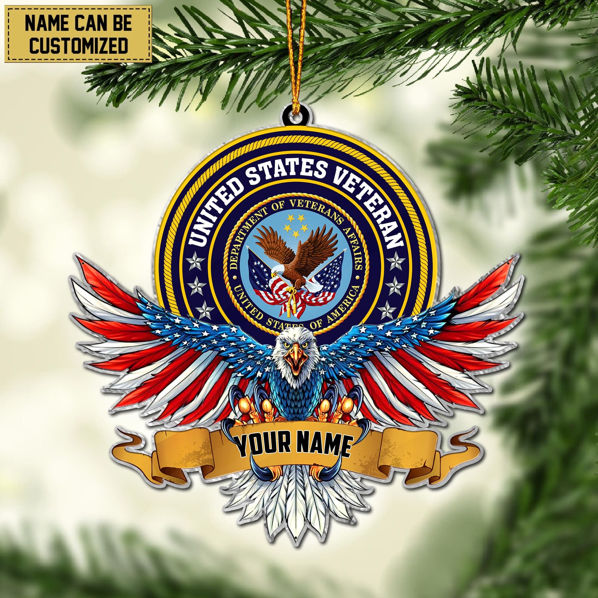 Premium Personalized US Veteran Ornament APVC250903