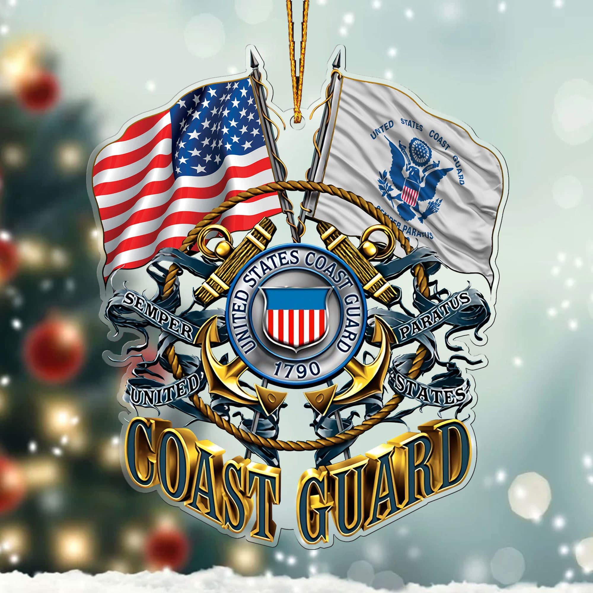 Premium Multiple Services US Veteran Ornament NPVC071011