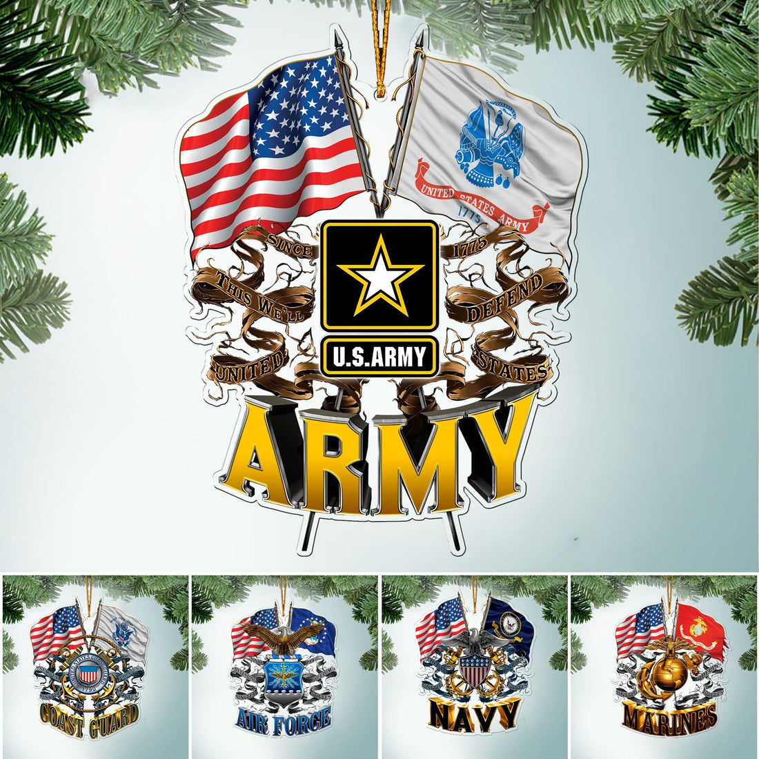 Premium Multiple Services US Veteran Ornament NPVC071011