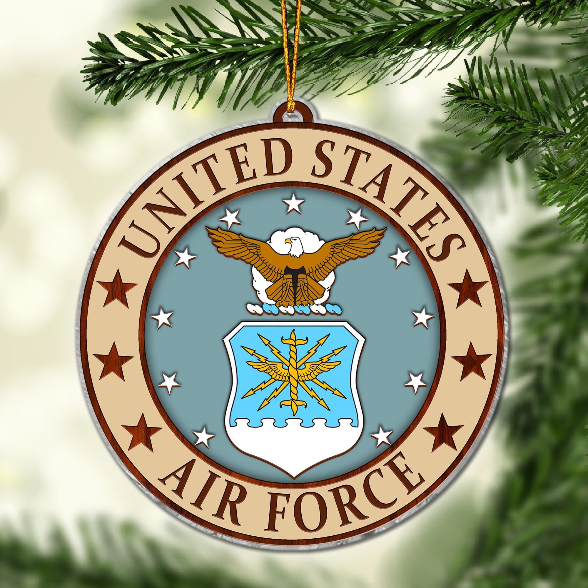 Premium Multiple US Military Services Veteran Ornament APVC250902