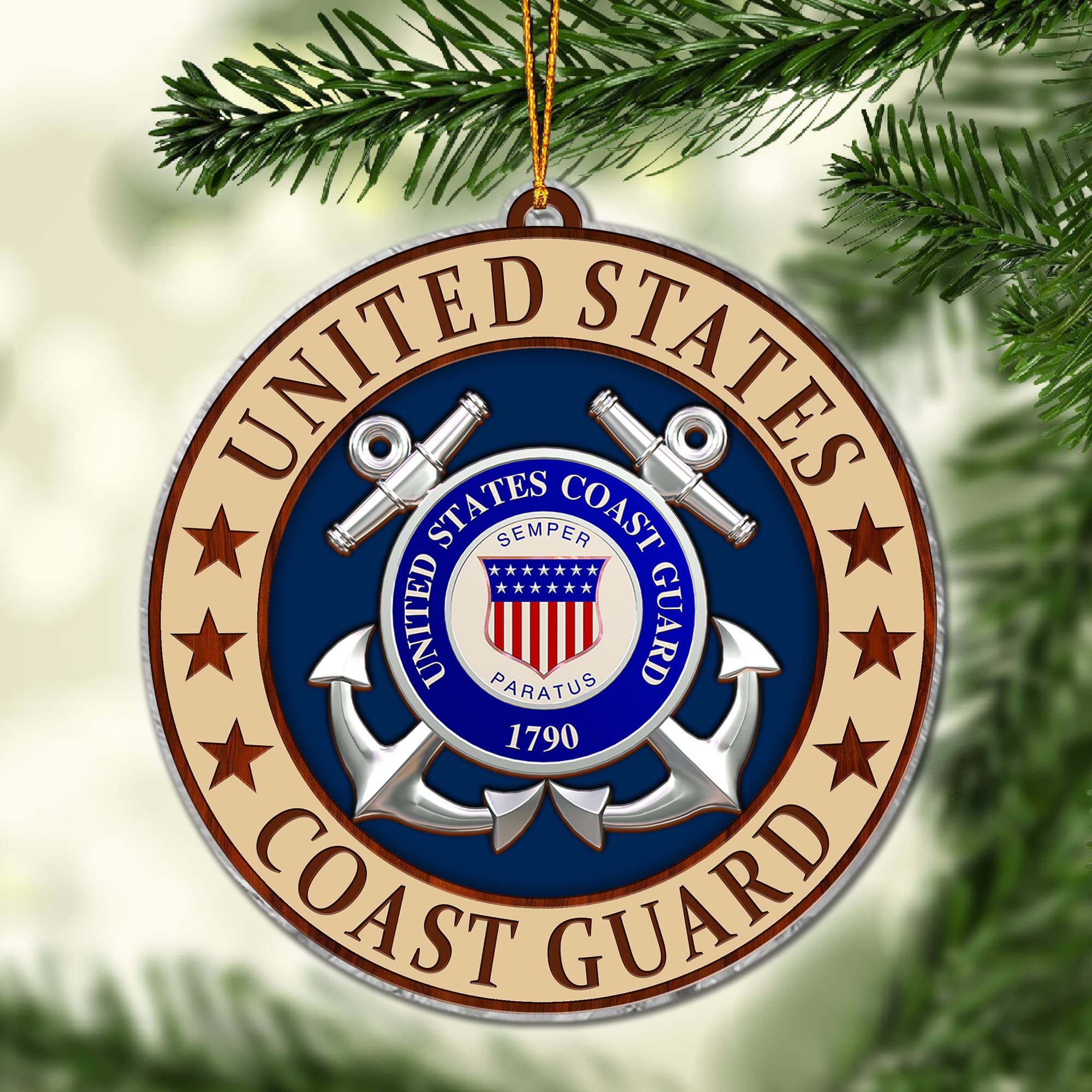 Premium Multiple US Military Services Veteran Ornament APVC250902