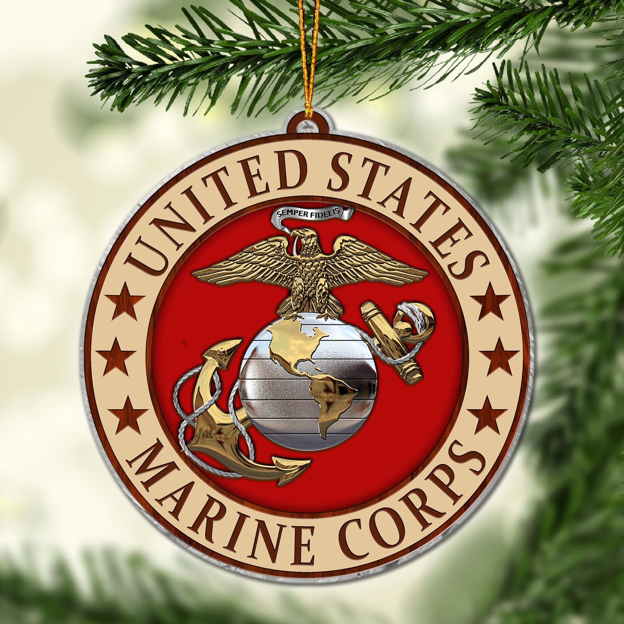 Premium Multiple US Military Services Veteran Ornament APVC250902