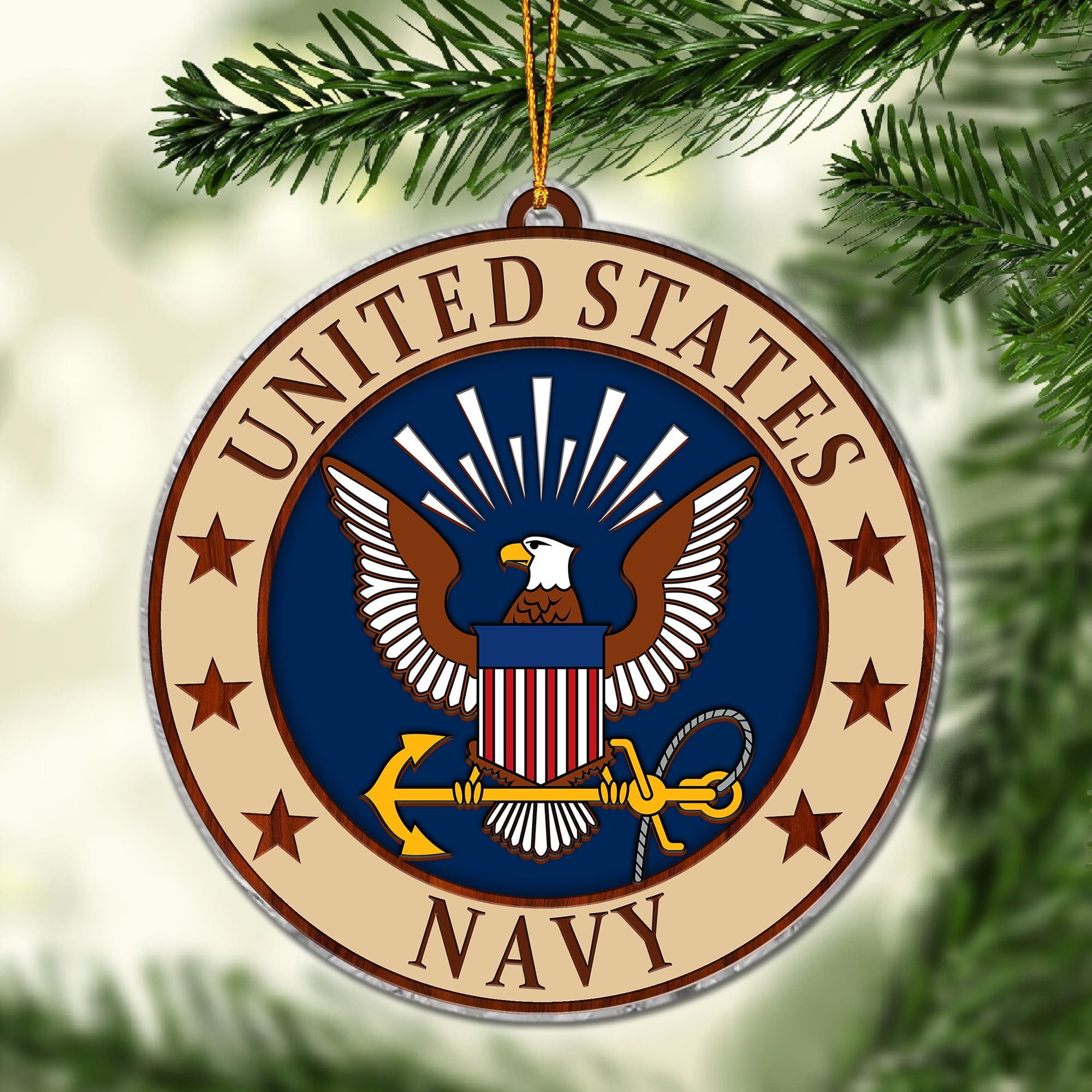 Premium Multiple US Military Services Veteran Ornament APVC250902