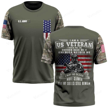 Veteran T-Shirt x "I Am A US Veteran" #000001