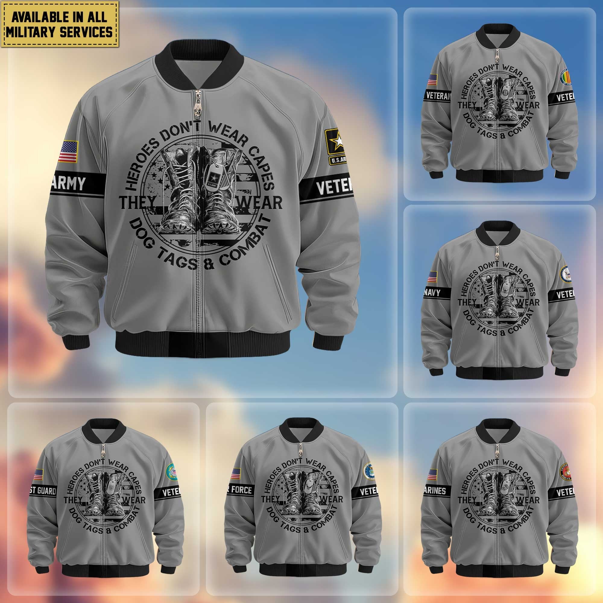 Premium US Veterans Bomber Jacket APHN090911, Gifts For US Veterans