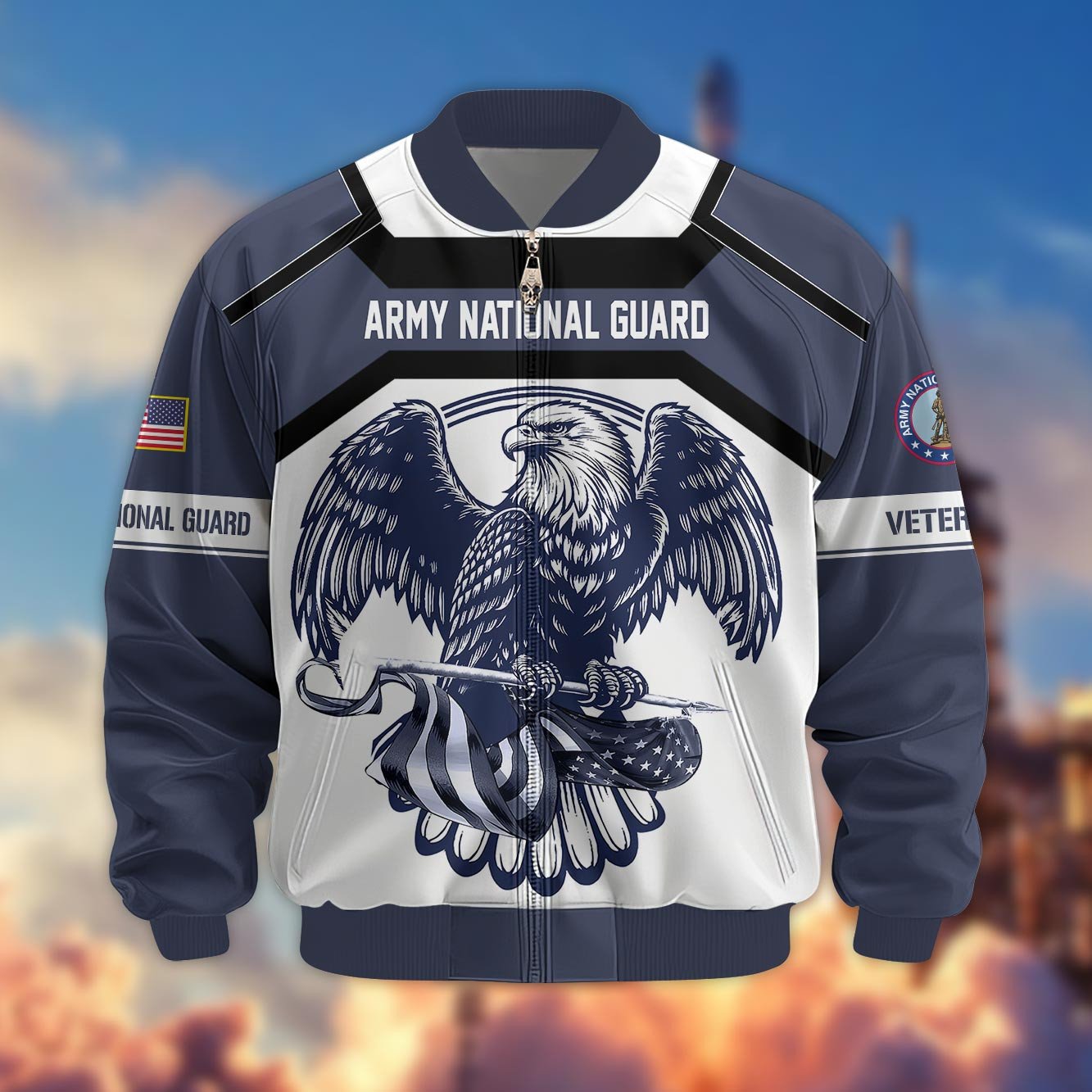 Premium US Veterans Bomber Jacket APHN060913, Gifts For US Veterans, Gifts For Veterans Day