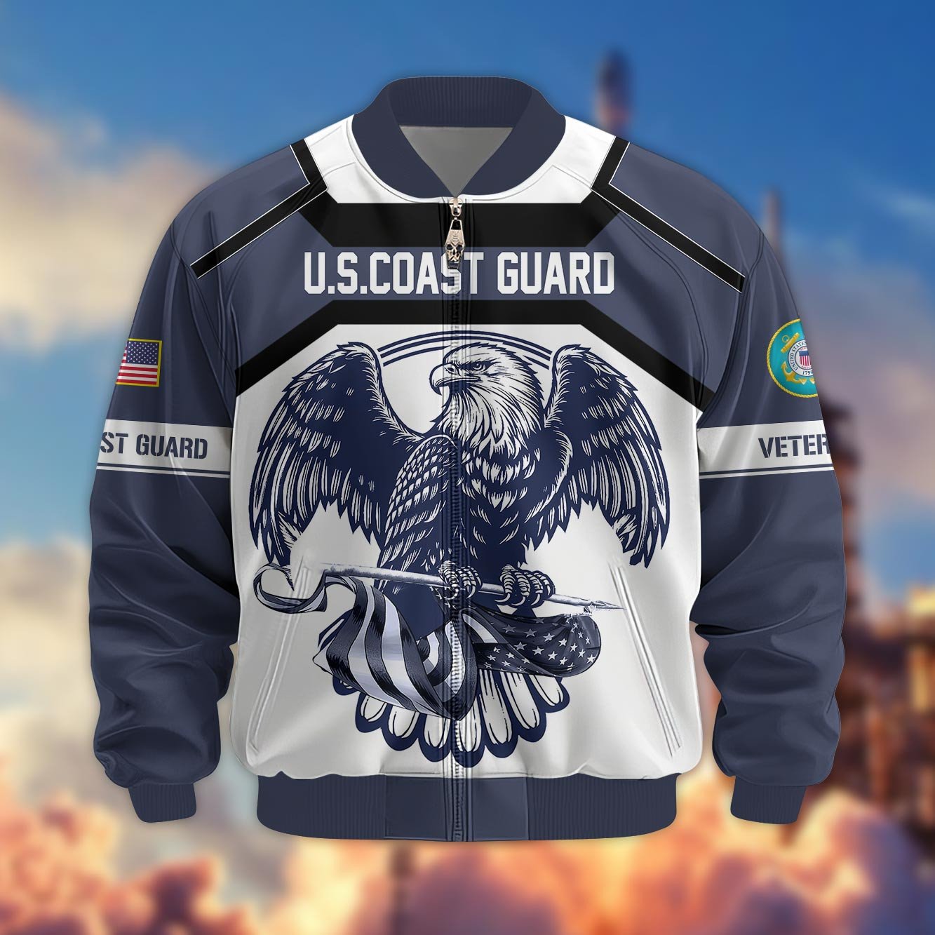 Premium US Veterans Bomber Jacket APHN060913, Gifts For US Veterans, Gifts For Veterans Day