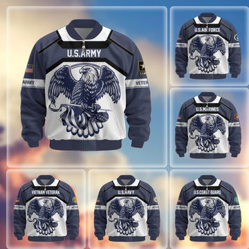 Premium US Veterans Bomber Jacket APHN060913, Gifts For US Veterans, Gifts For Veterans Day