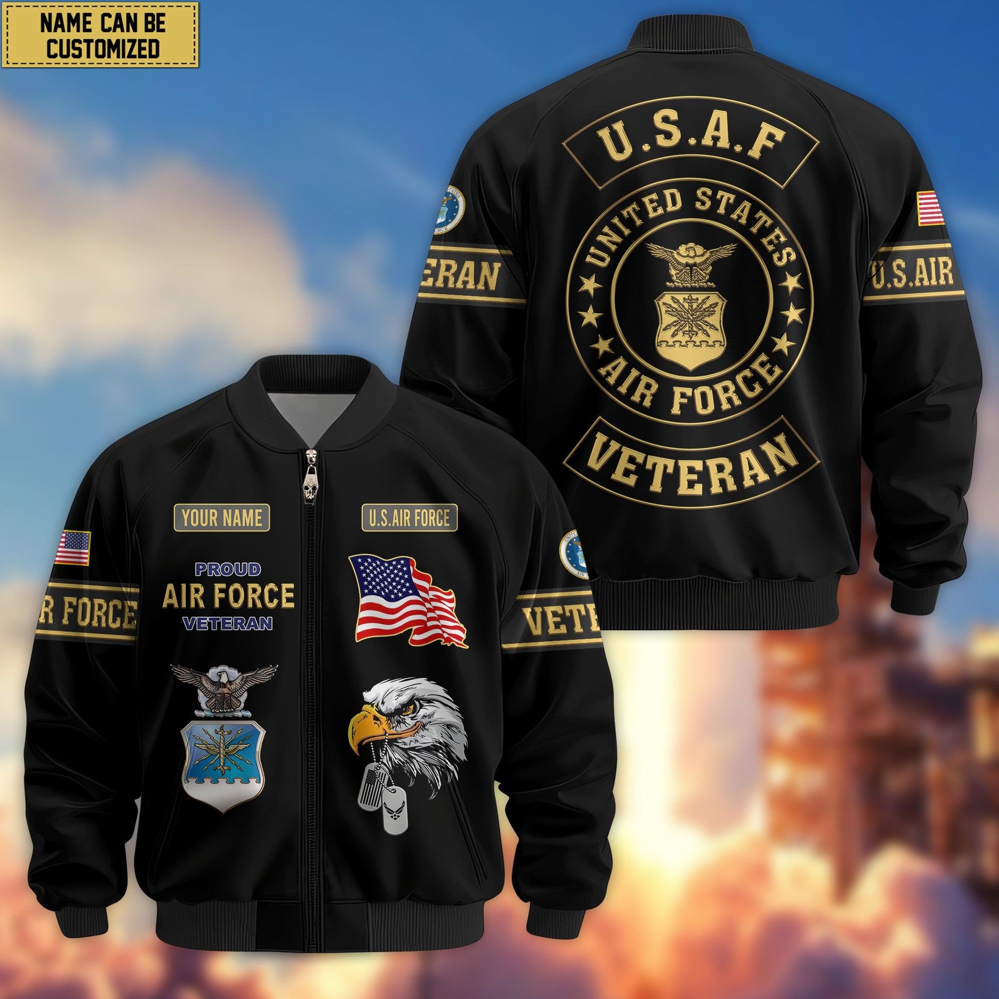 Premium Personalized US Veterans Bomber Jacket BPVC120901, Gifts For US Veterans, Gifts For Veterans Day