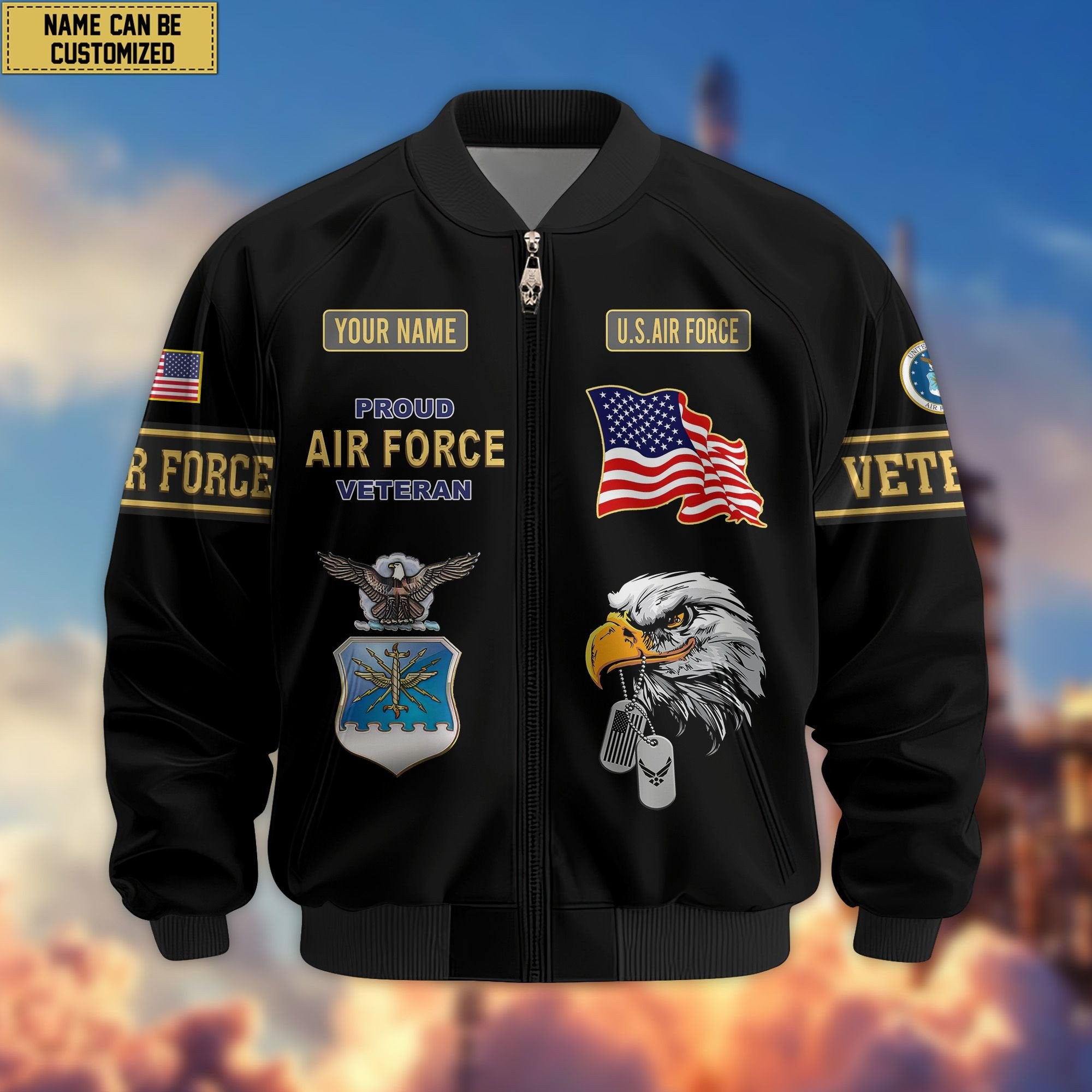Premium Personalized US Veterans Bomber Jacket BPVC120901, Gifts For US Veterans, Gifts For Veterans Day