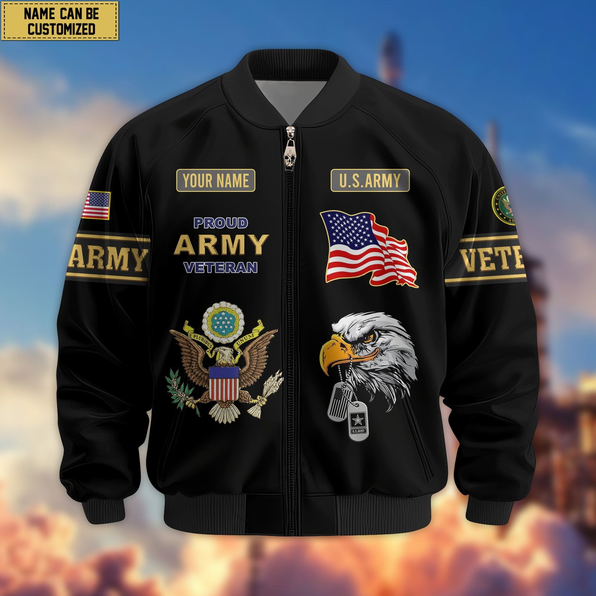 Premium Personalized US Veterans Bomber Jacket BPVC120901, Gifts For US Veterans, Gifts For Veterans Day