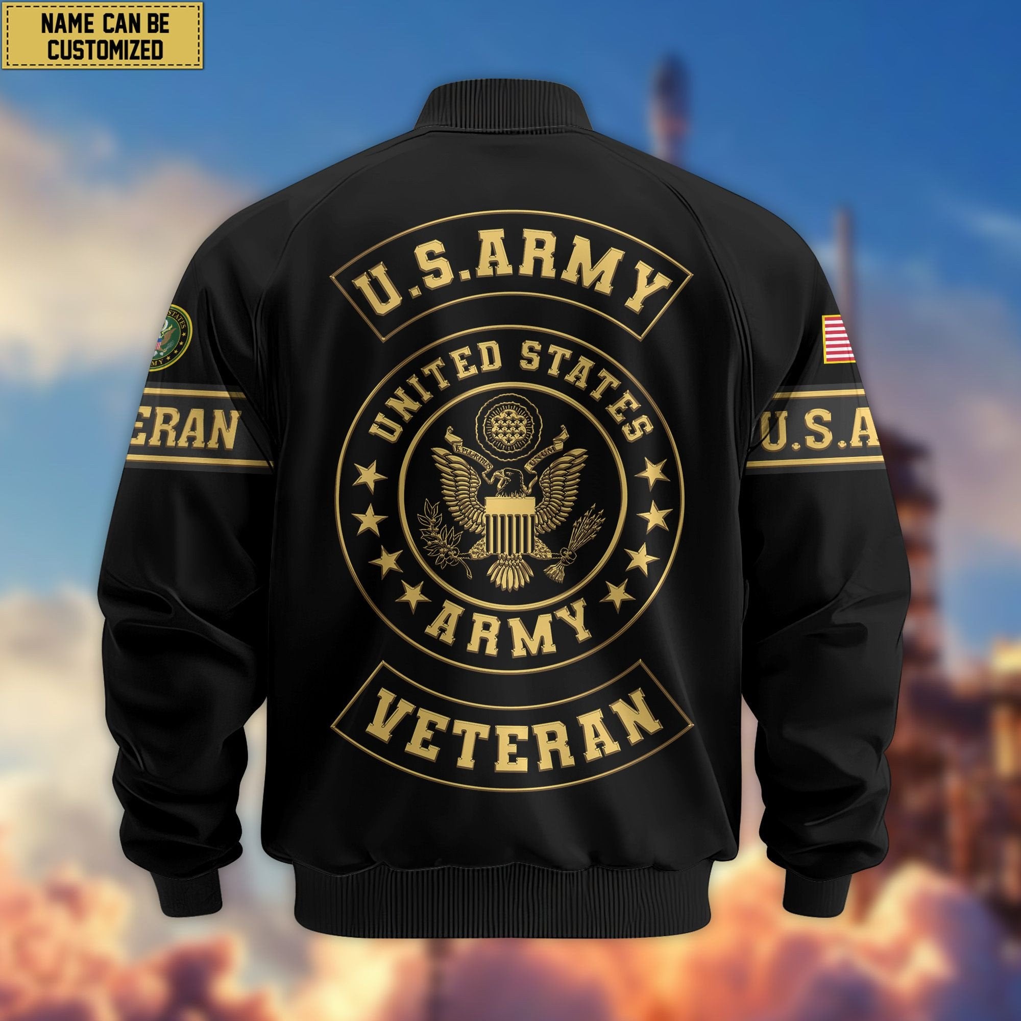 Premium Personalized US Veterans Bomber Jacket BPVC120901, Gifts For US Veterans, Gifts For Veterans Day