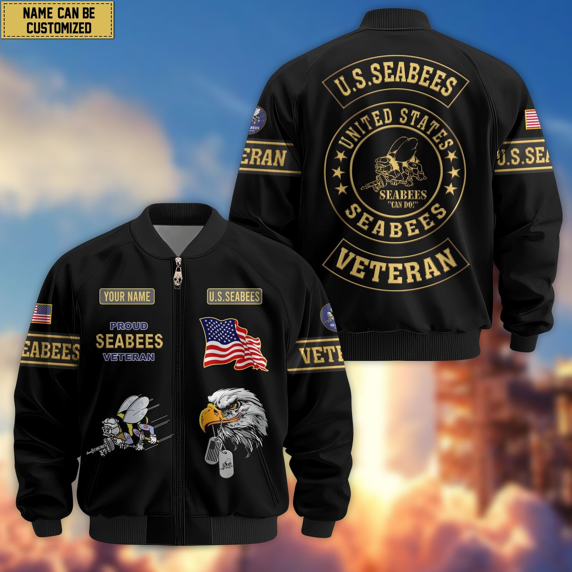 Premium Personalized US Veterans Bomber Jacket BPVC120901, Gifts For US Veterans, Gifts For Veterans Day