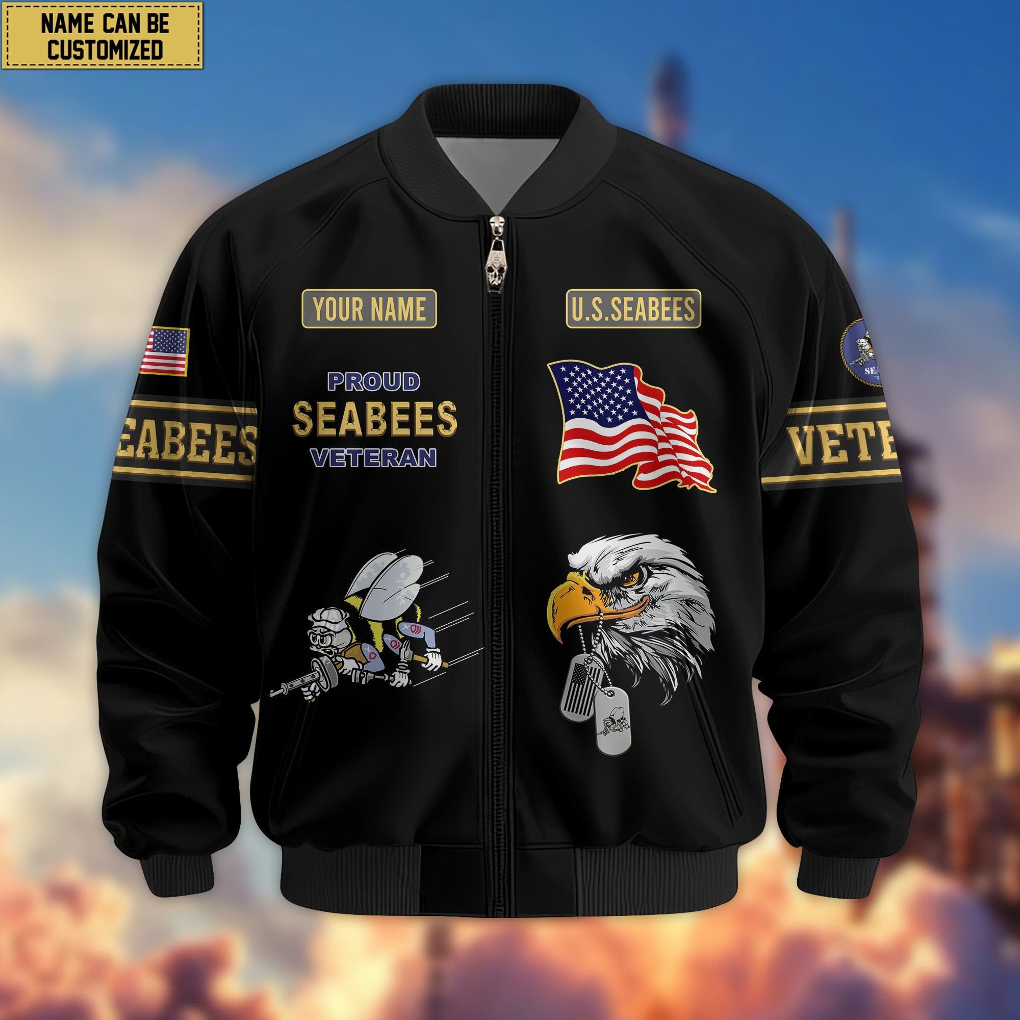 Premium Personalized US Veterans Bomber Jacket BPVC120901, Gifts For US Veterans, Gifts For Veterans Day