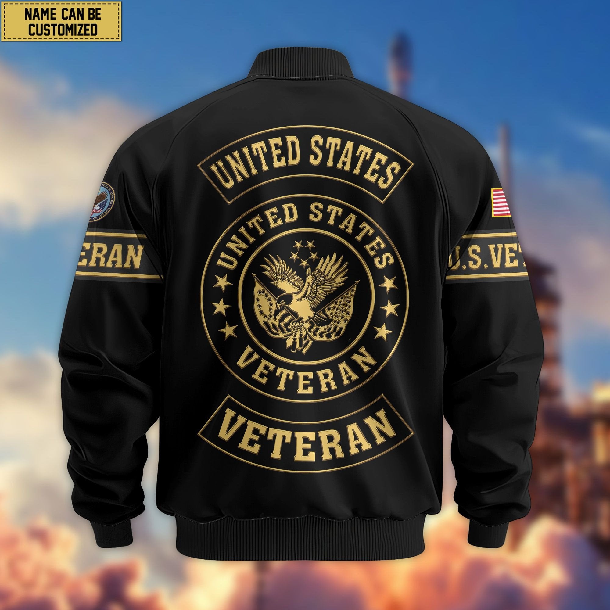 Premium Personalized US Veterans Bomber Jacket BPVC120901, Gifts For US Veterans, Gifts For Veterans Day