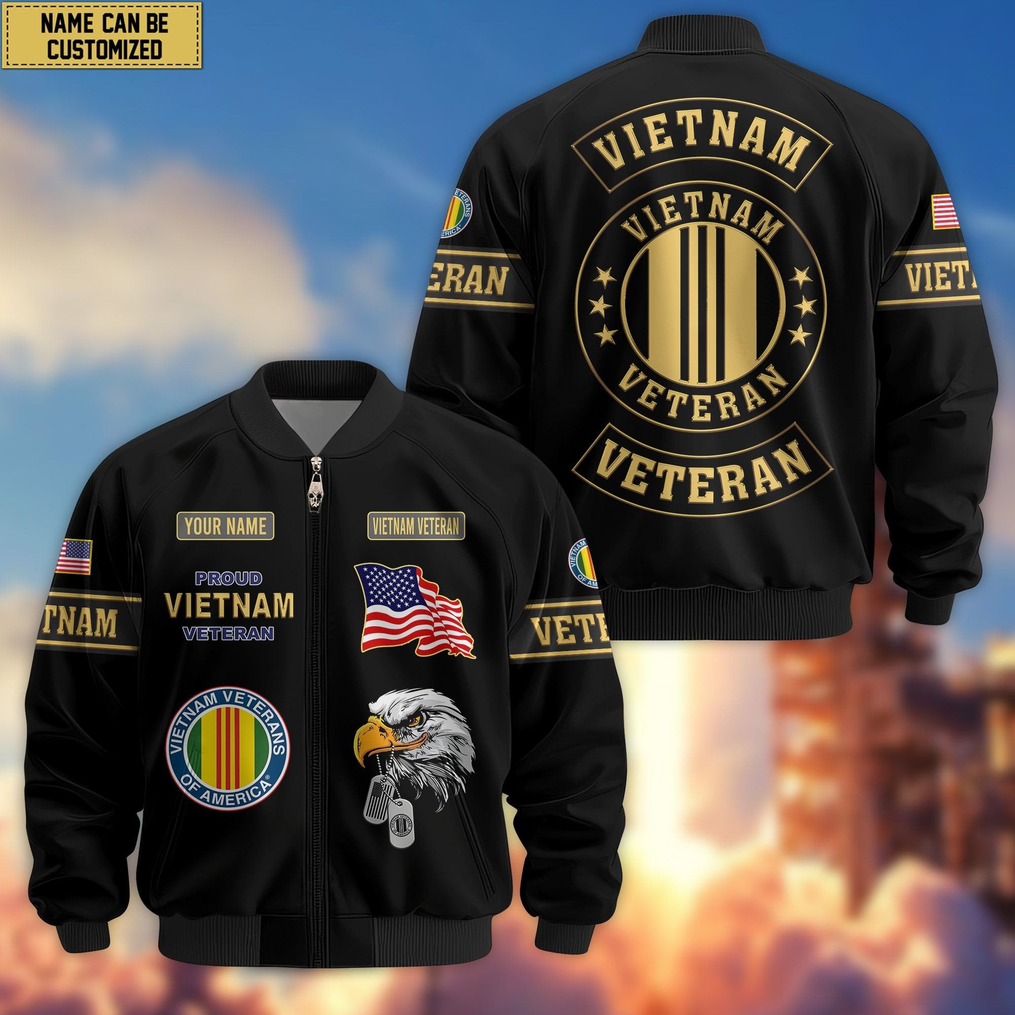 Premium Personalized US Veterans Bomber Jacket BPVC120901, Gifts For US Veterans, Gifts For Veterans Day