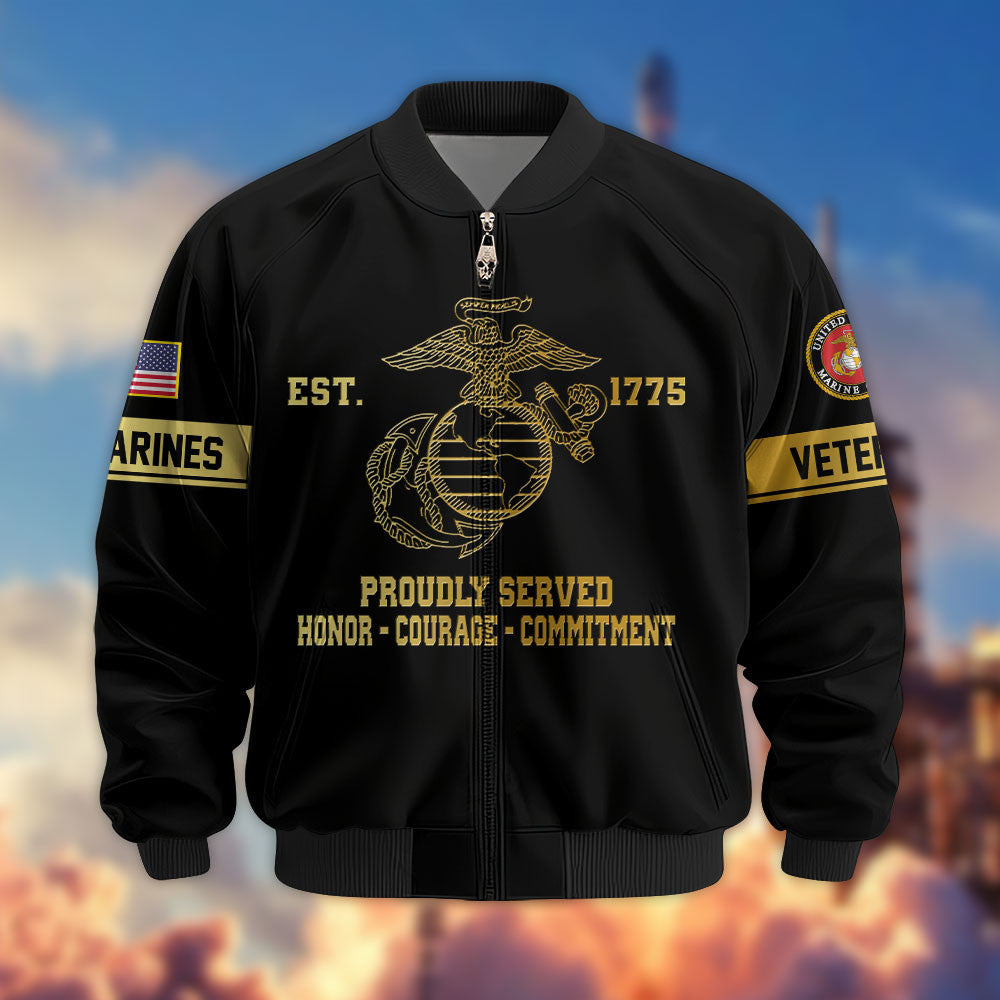 Premium Proudly Served US Veterans Bomber Jacket APHN090913, Gifts For US Veterans, Gifts For Veterans Day