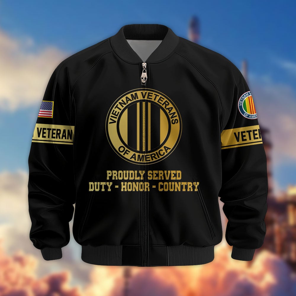 Premium Proudly Served US Veterans Bomber Jacket APHN090913, Gifts For US Veterans, Gifts For Veterans Day