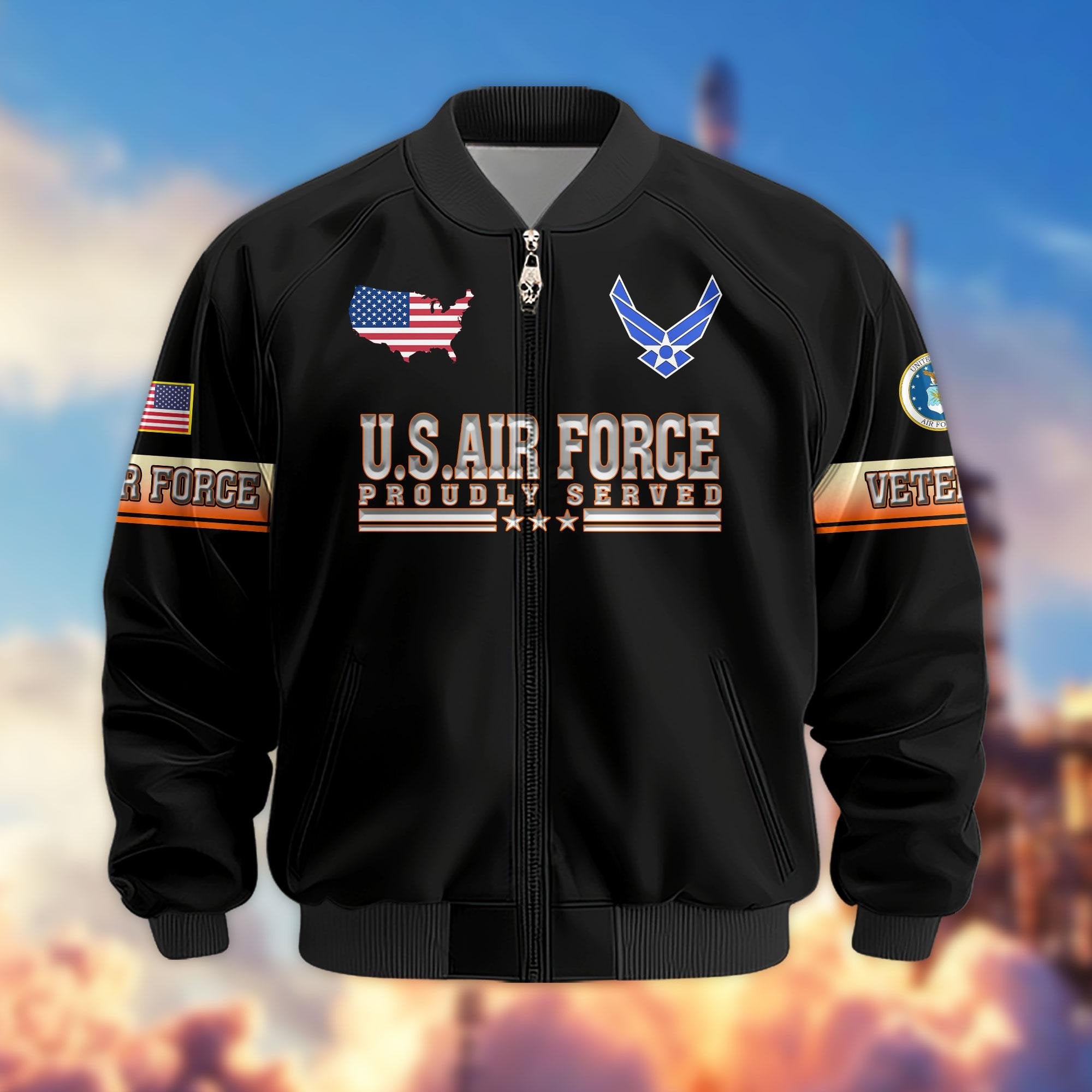 Premium US Veterans Bomber Jacket APHN071014, Gifts For US Veterans, Gifts For Veterans Day