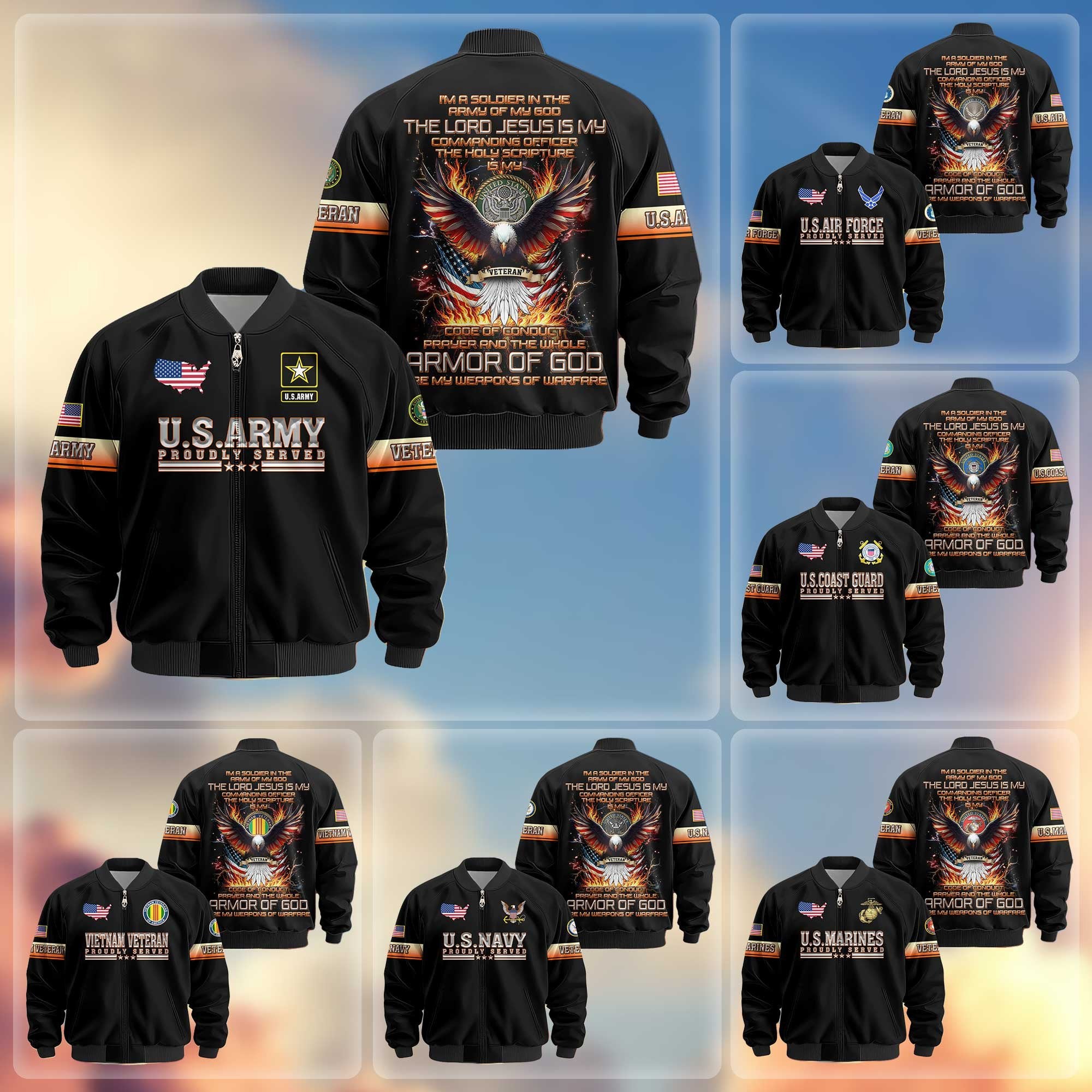 Premium US Veterans Bomber Jacket APHN071014, Gifts For US Veterans, Gifts For Veterans Day