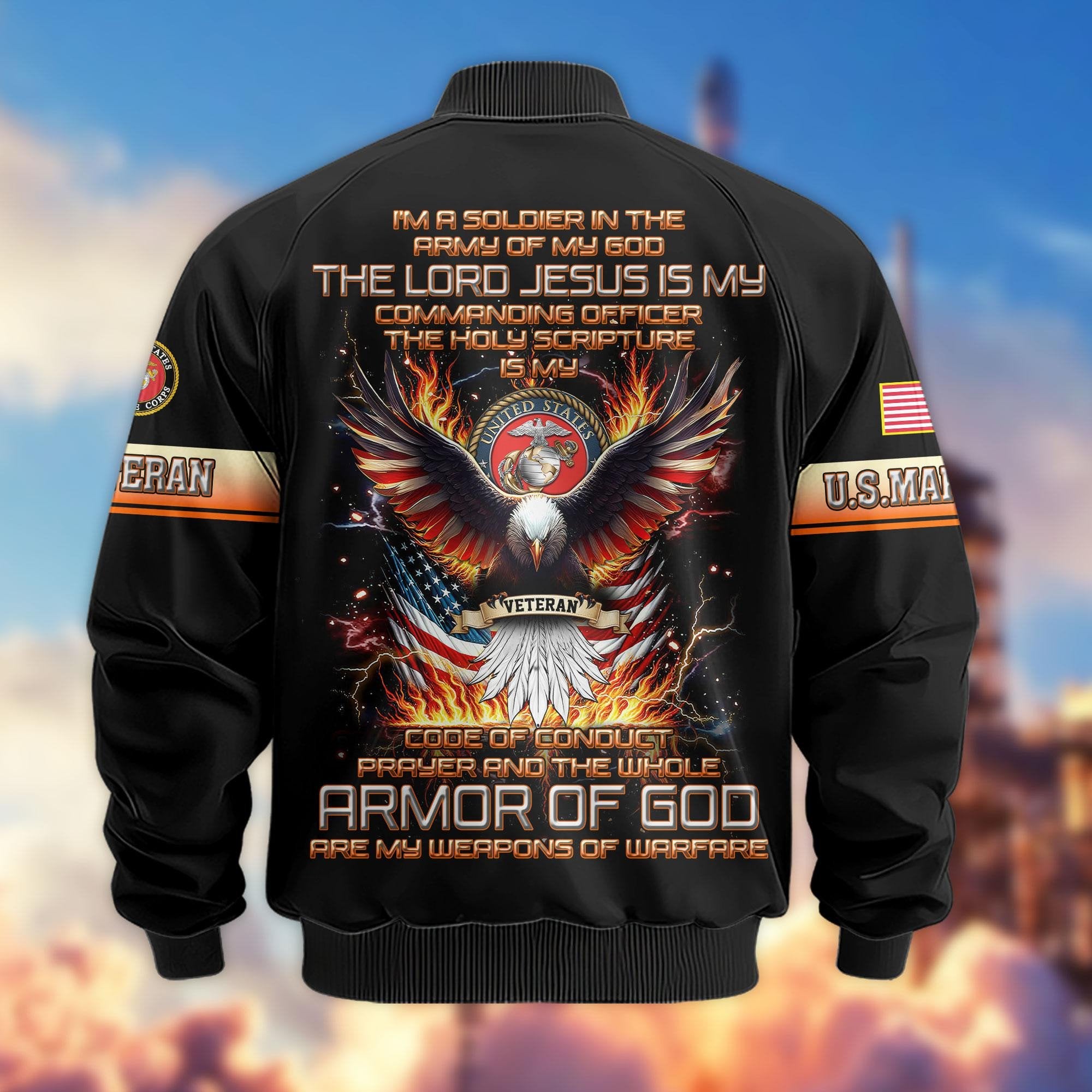 Premium US Veterans Bomber Jacket APHN071014, Gifts For US Veterans, Gifts For Veterans Day