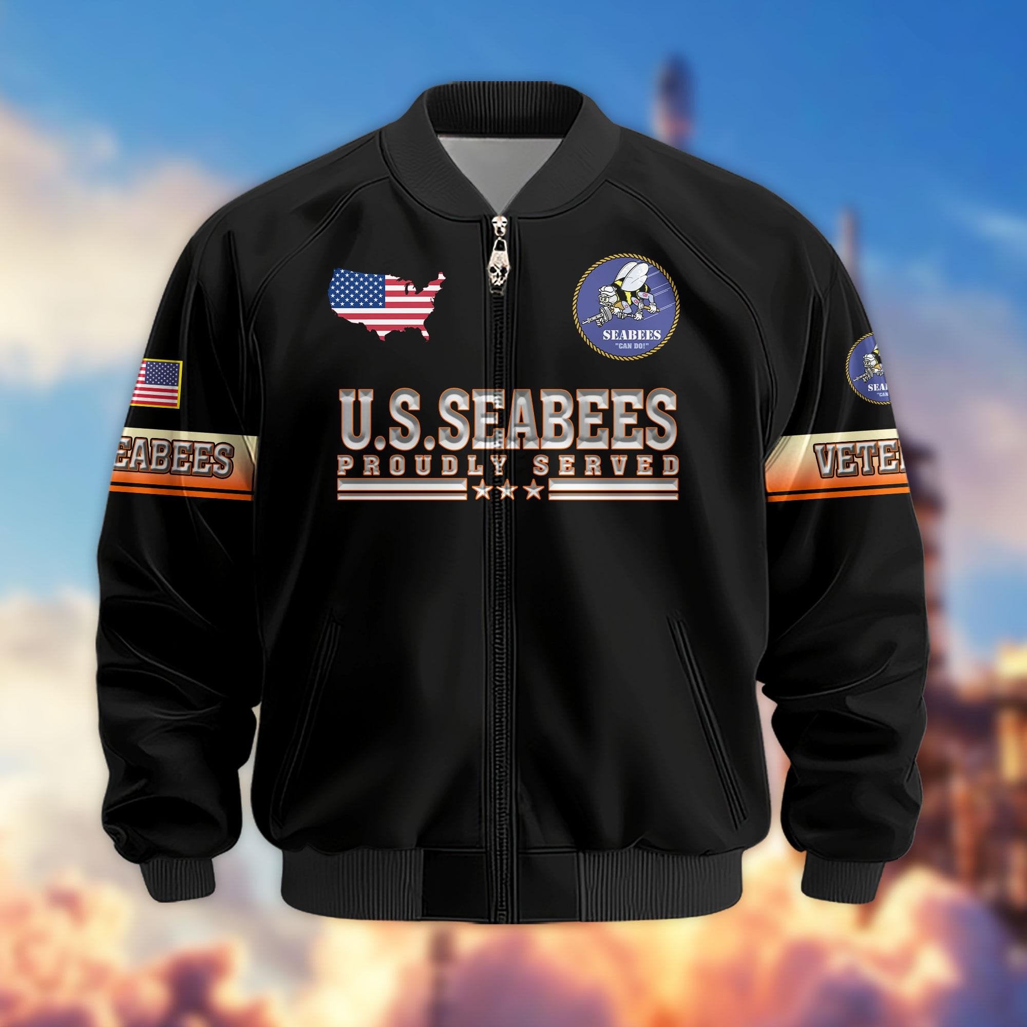 Premium US Veterans Bomber Jacket APHN071014, Gifts For US Veterans, Gifts For Veterans Day