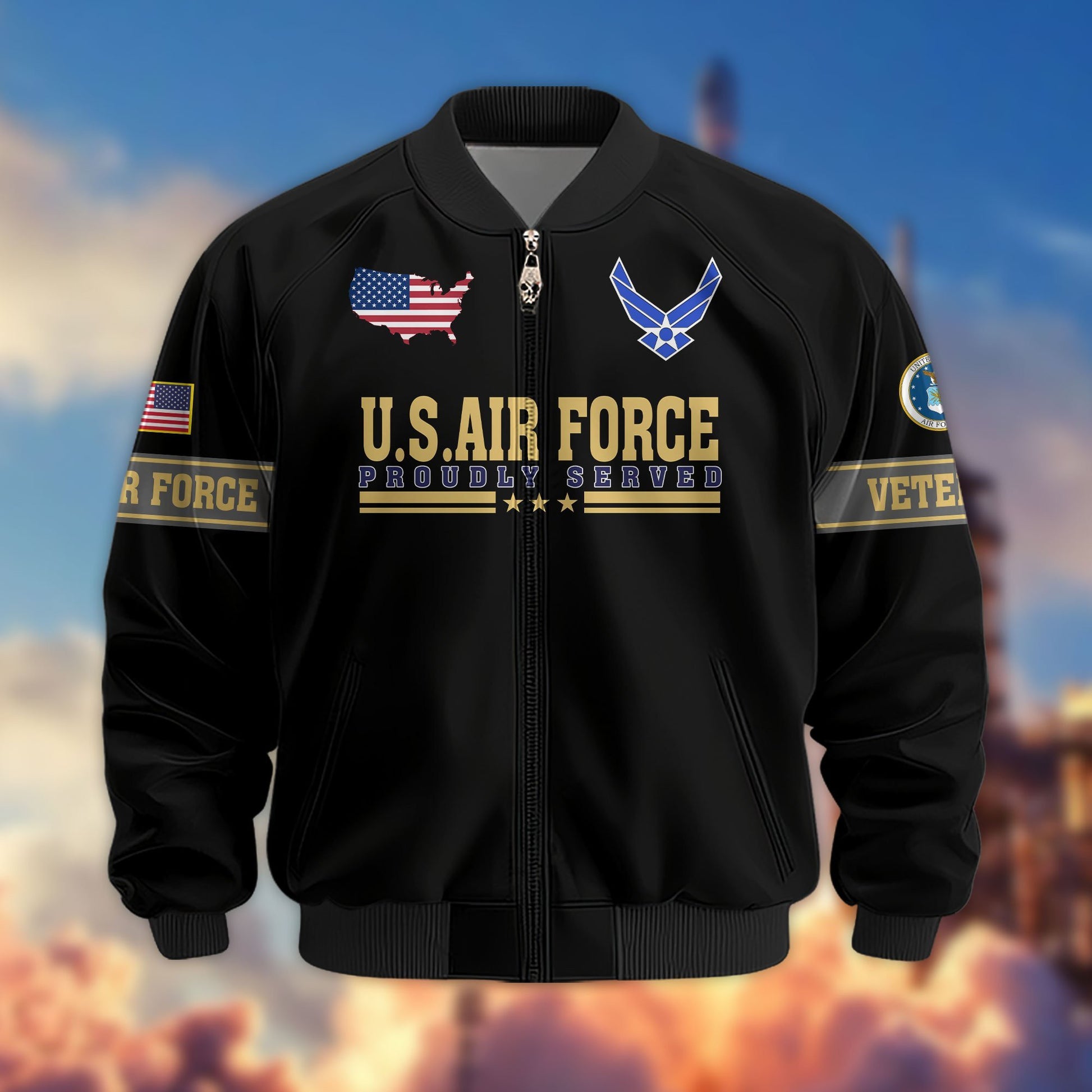 Premium Son Of America US Veterans Bomber Jacket APHN081011, Gifts For US Veterans, Gifts For Veterans Day
