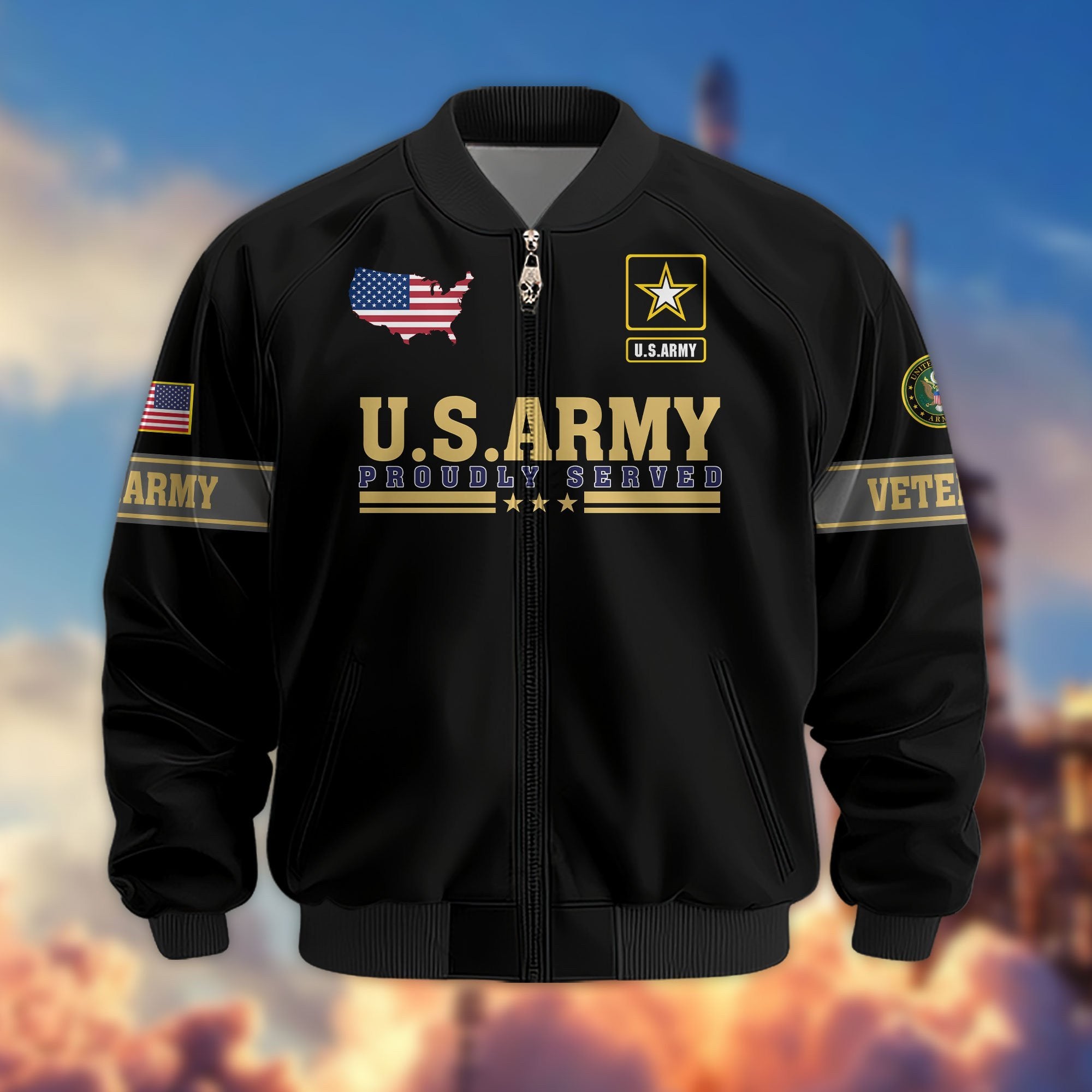 Premium Son Of America US Veterans Bomber Jacket APHN081011, Gifts For US Veterans, Gifts For Veterans Day