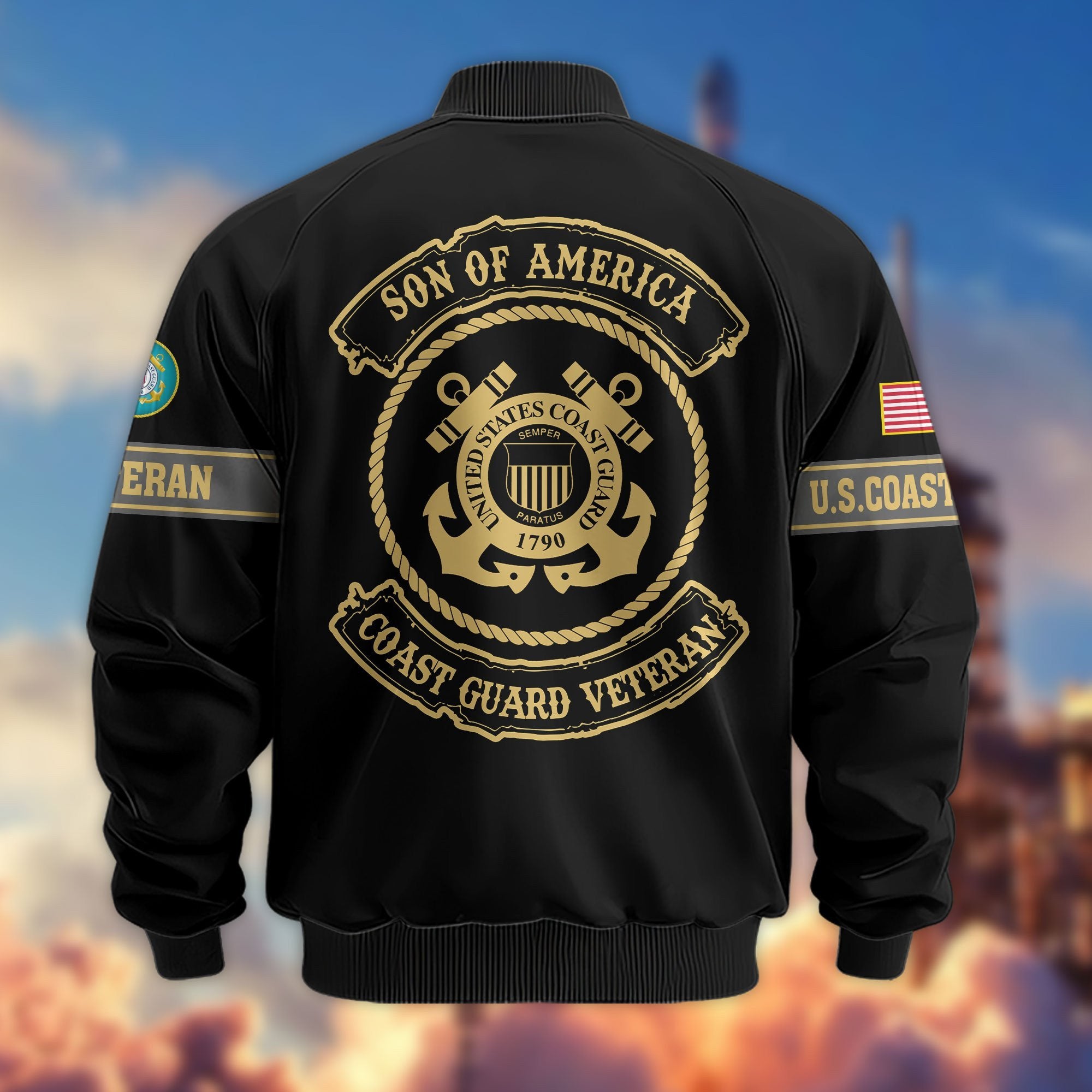 Premium Son Of America US Veterans Bomber Jacket APHN081011, Gifts For US Veterans, Gifts For Veterans Day