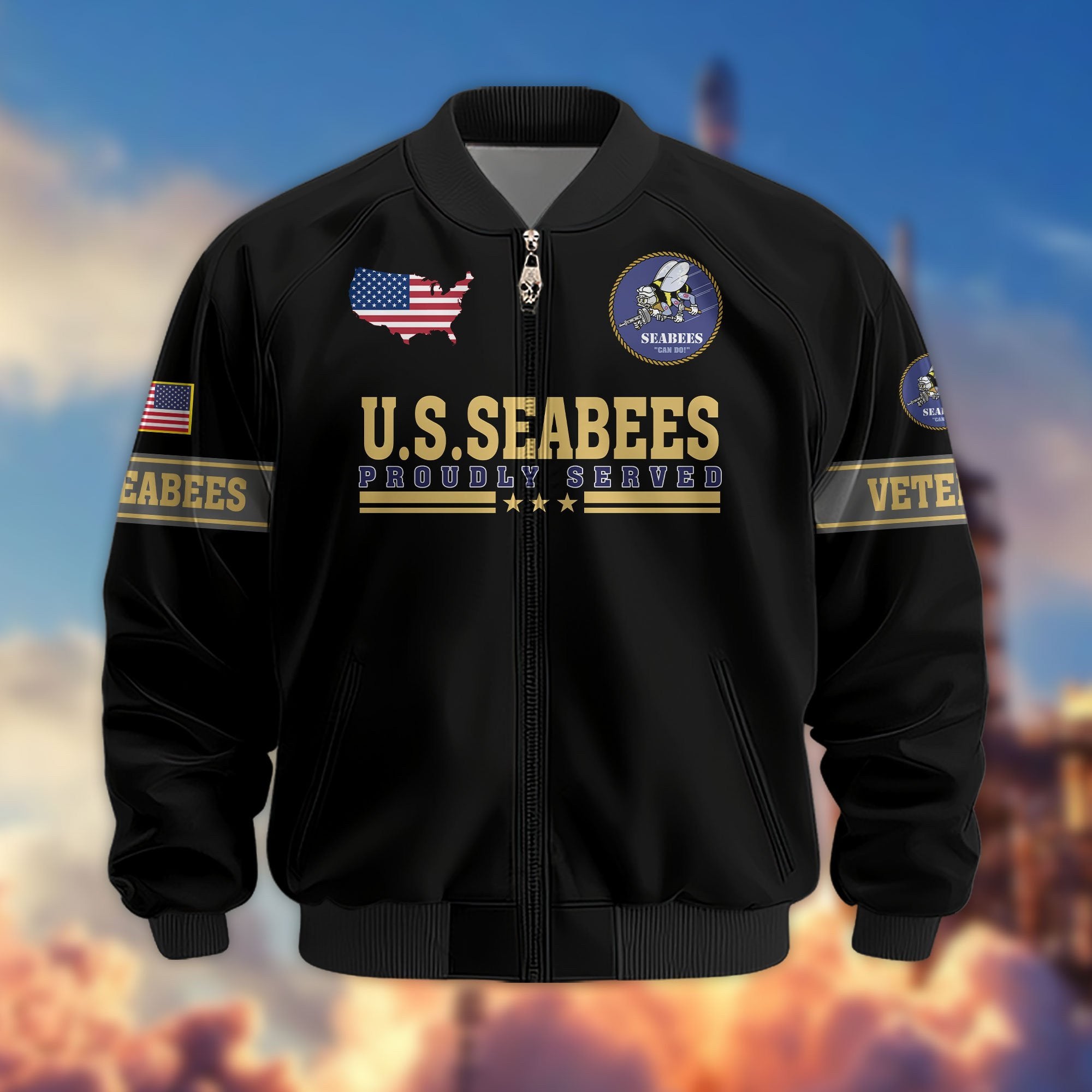 Premium Son Of America US Veterans Bomber Jacket APHN081011, Gifts For US Veterans, Gifts For Veterans Day