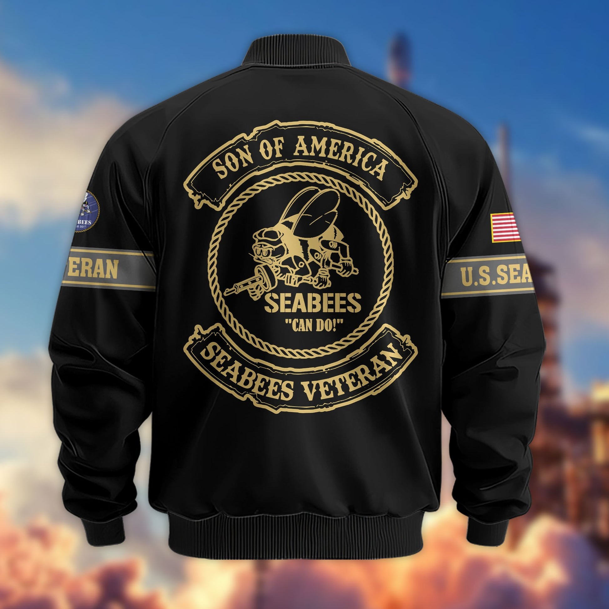 Premium Son Of America US Veterans Bomber Jacket APHN081011, Gifts For US Veterans, Gifts For Veterans Day