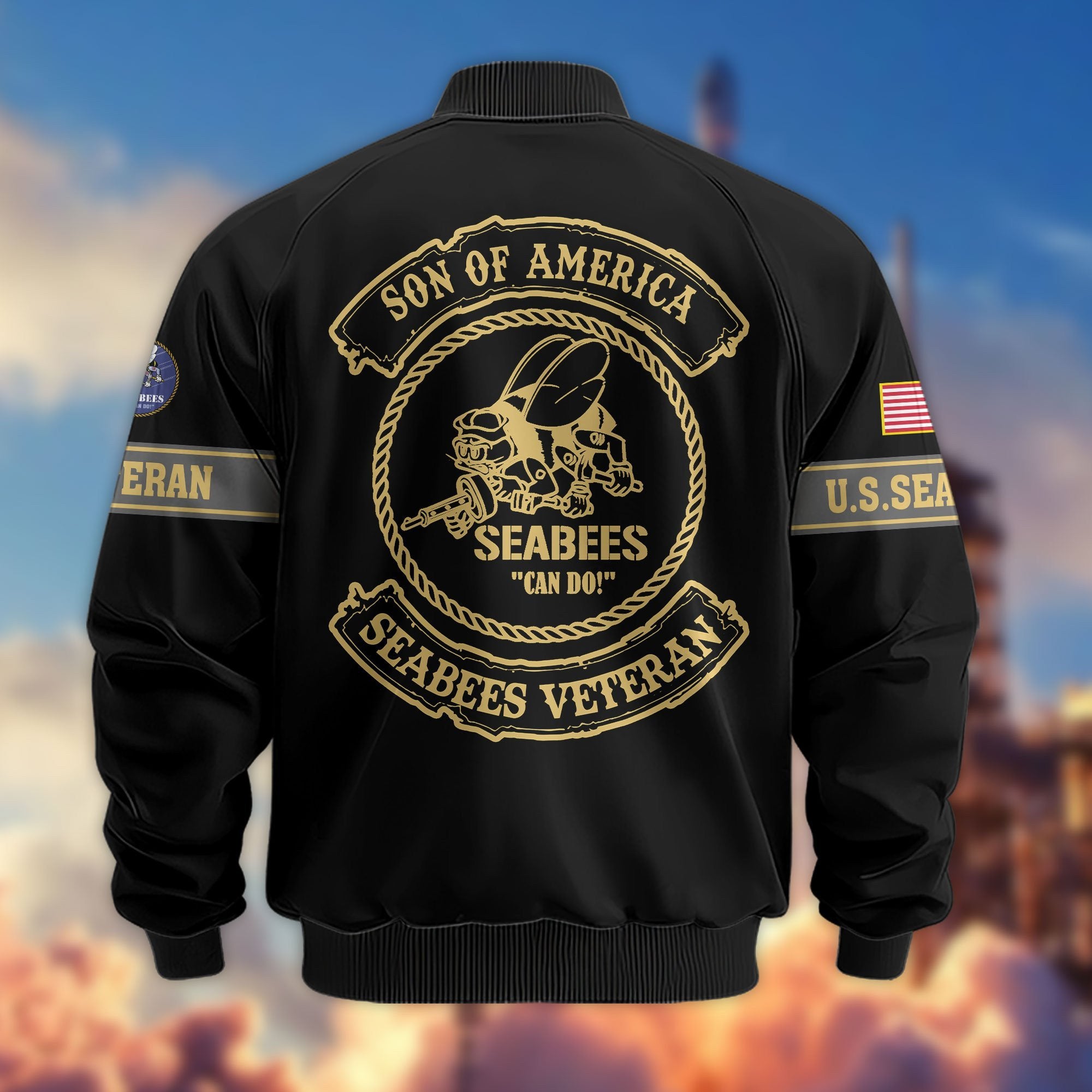 Premium Son Of America US Veterans Bomber Jacket APHN081011, Gifts For US Veterans, Gifts For Veterans Day