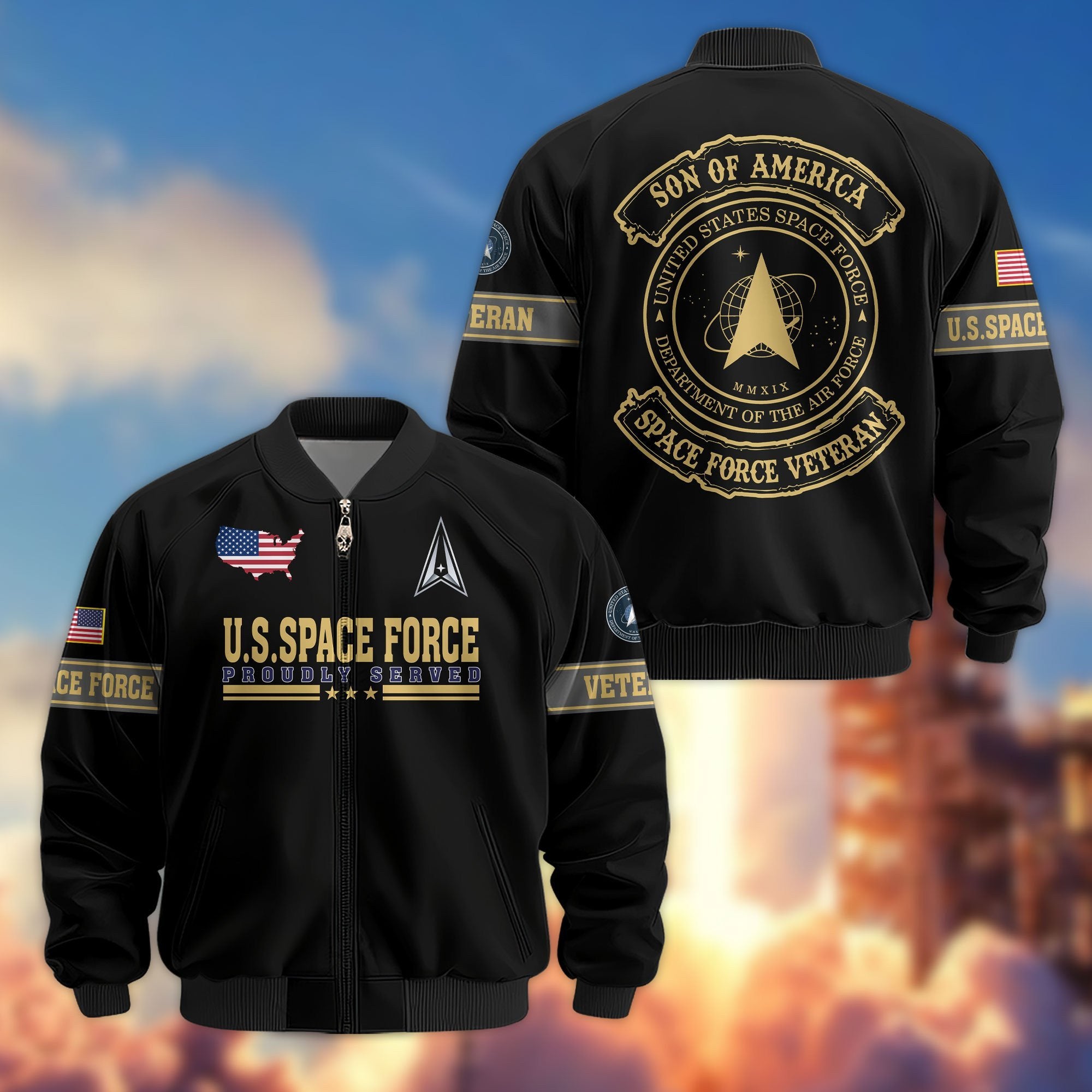 Premium Son Of America US Veterans Bomber Jacket APHN081011, Gifts For US Veterans, Gifts For Veterans Day