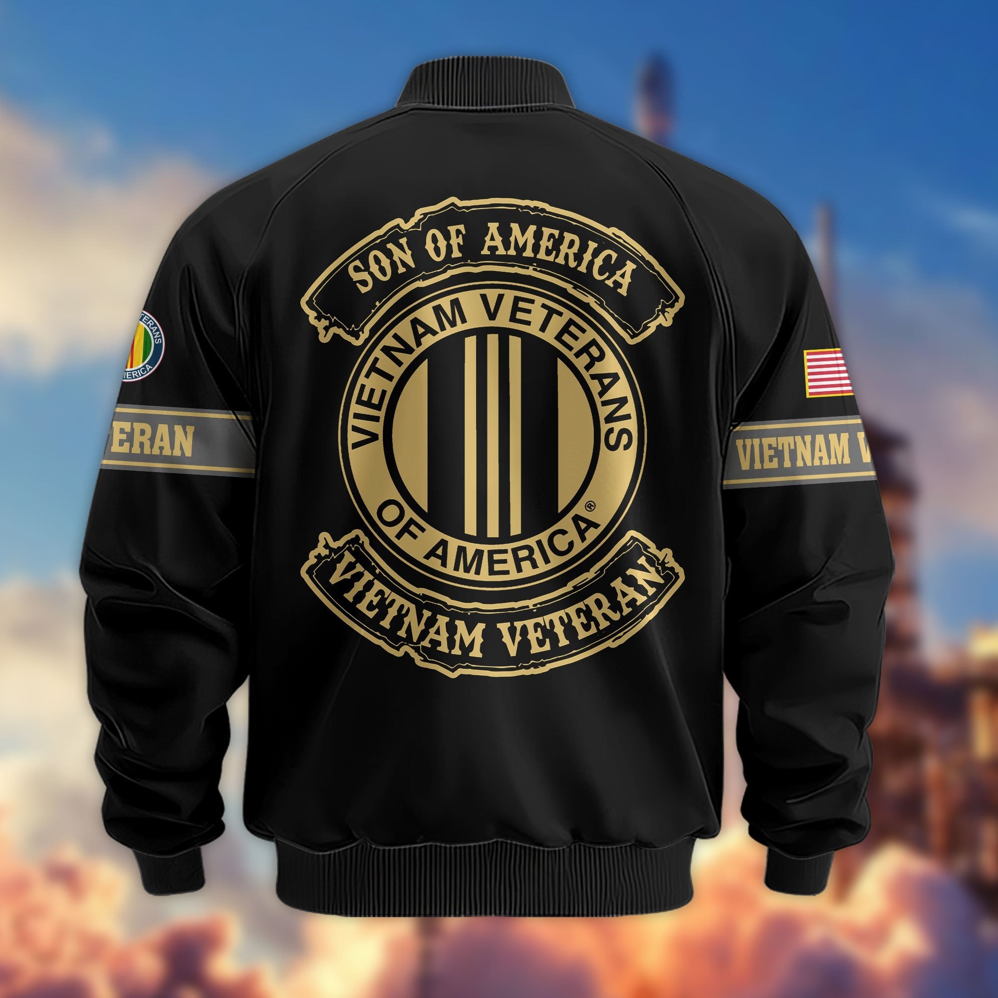 Premium Son Of America US Veterans Bomber Jacket APHN081011, Gifts For US Veterans, Gifts For Veterans Day