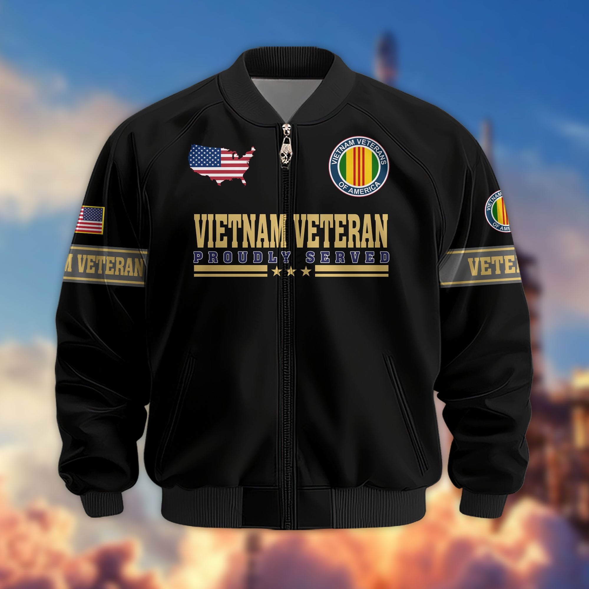 Premium Son Of America US Veterans Bomber Jacket APHN081011, Gifts For US Veterans, Gifts For Veterans Day