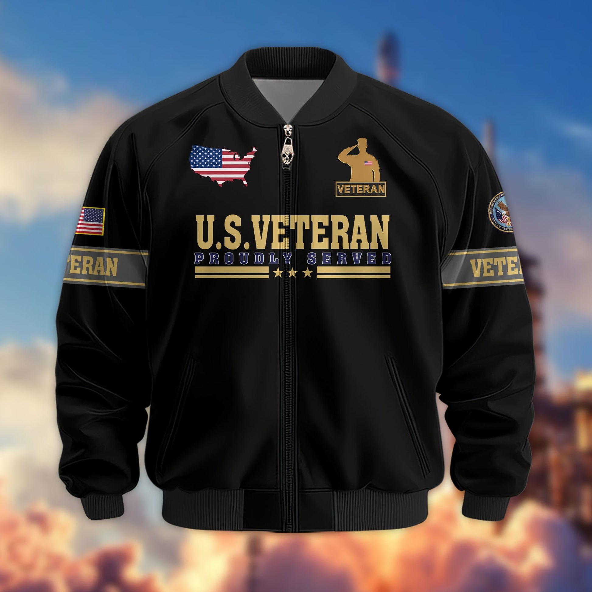 Premium Son Of America US Veterans Bomber Jacket APHN081011, Gifts For US Veterans, Gifts For Veterans Day