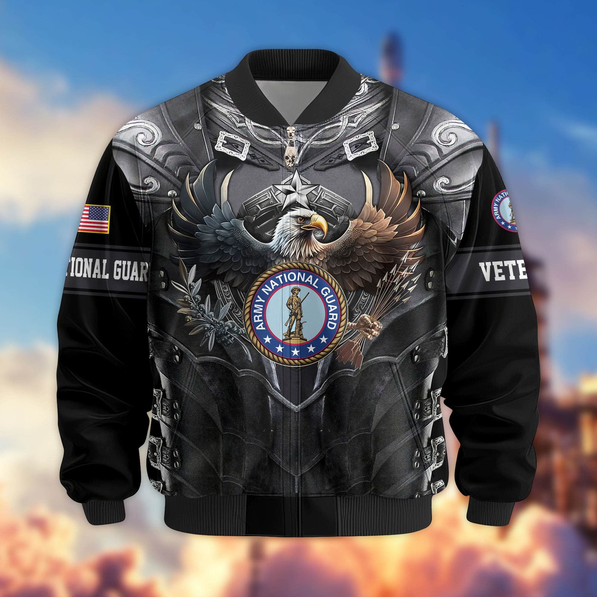 Premium US Veterans Bomber Jacket BPHN140113, Gifts For US Veterans, Gifts On Father's Day, Armed Force Day, Independence Day, Veterans Day.