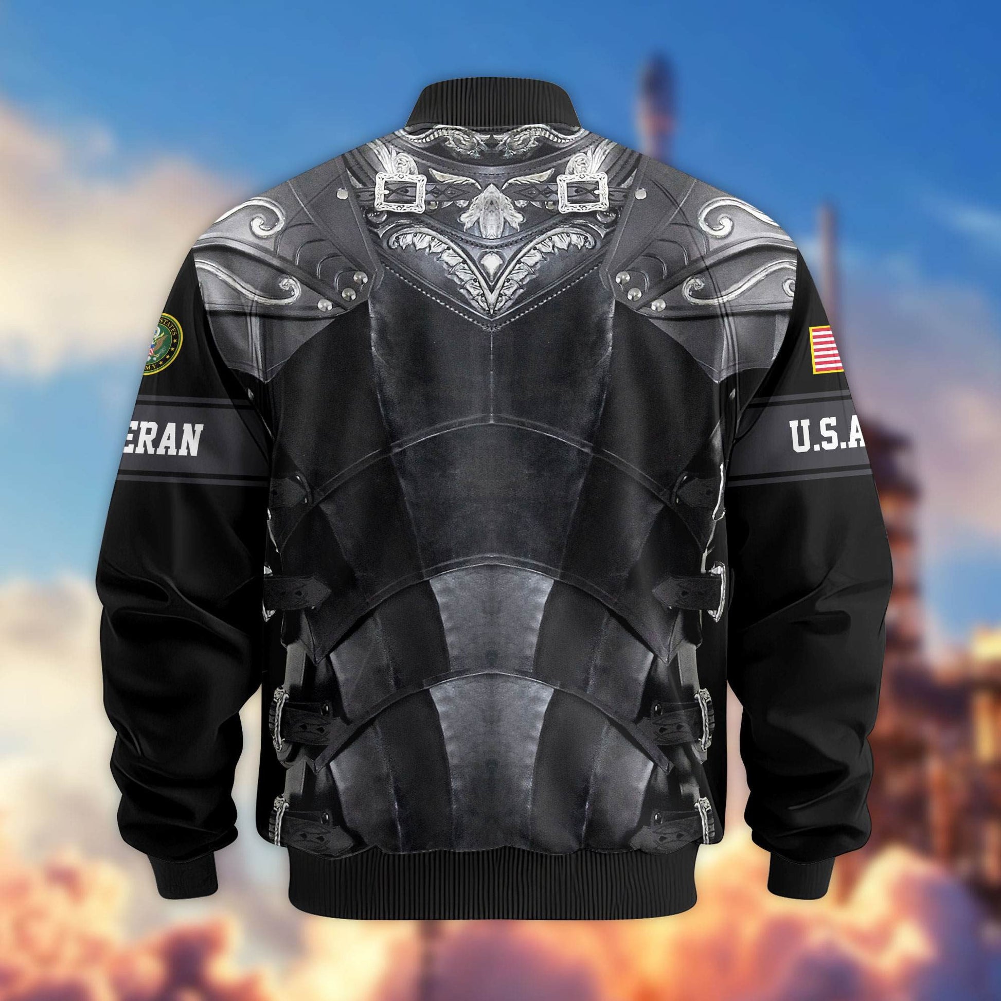 Premium US Veterans Bomber Jacket BPHN140113, Gifts For US Veterans, Gifts On Father's Day, Armed Force Day, Independence Day, Veterans Day.