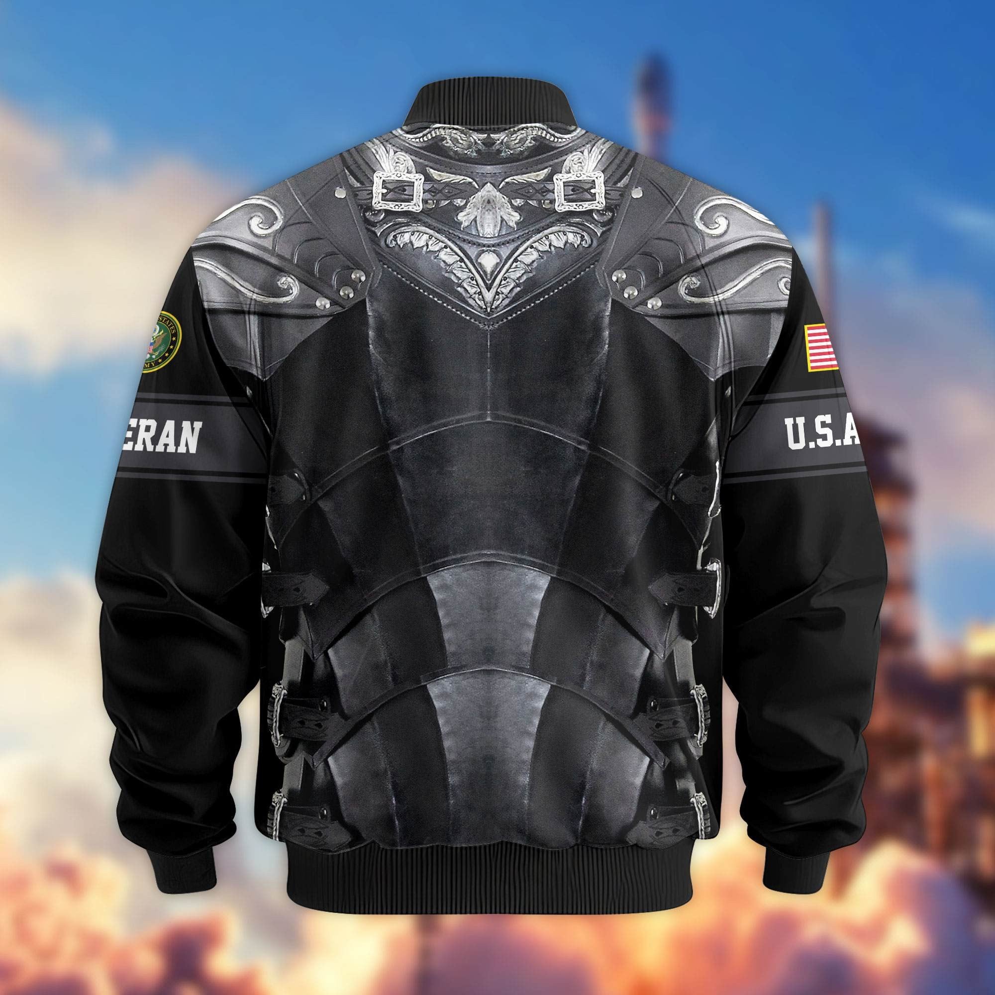 Premium US Veterans Bomber Jacket BPHN140113, Gifts For US Veterans, Gifts On Father's Day, Armed Force Day, Independence Day, Veterans Day.