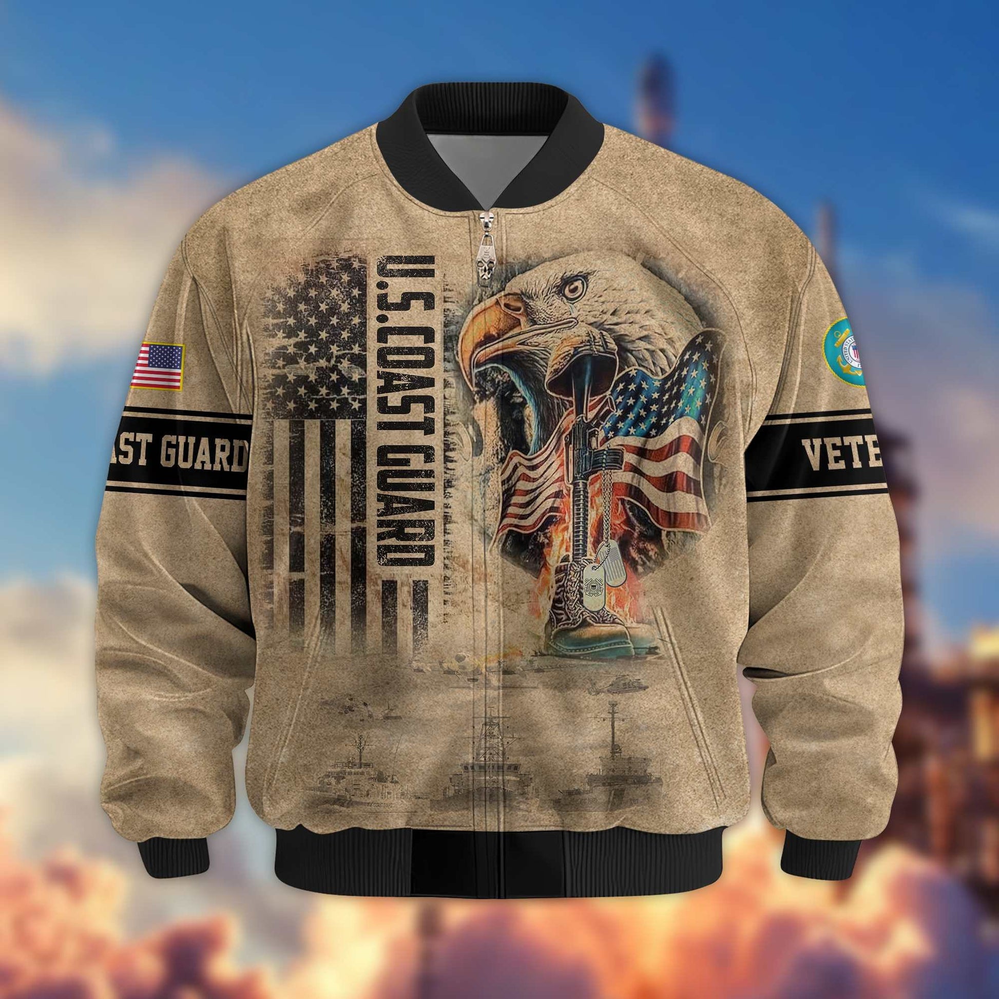 Premium US Veterans Bomer Jackets APHN301211, Gifts For US Veterans, Gifts On Father's Day, Armed Forces Day, Independence Day, Veterans Day.