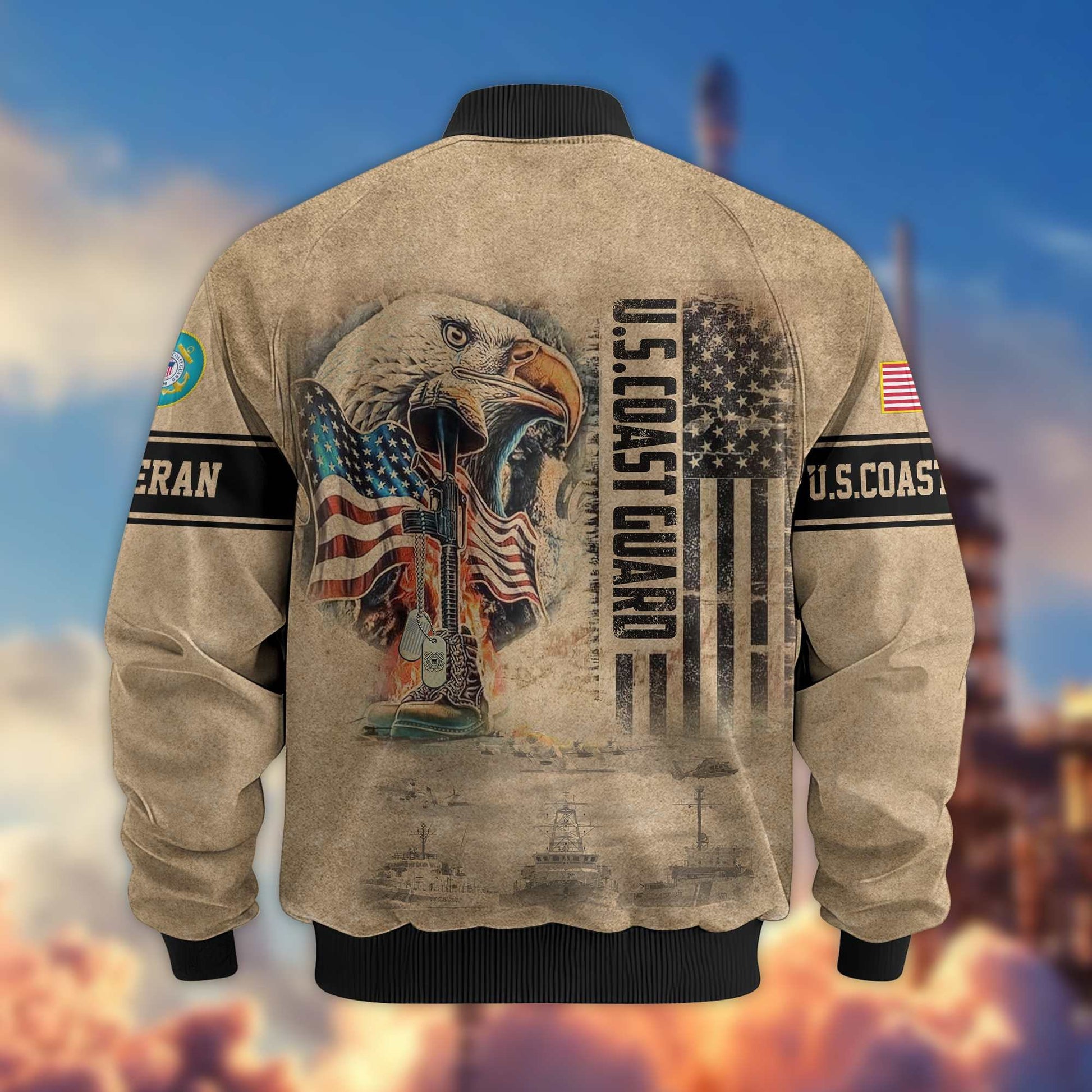 Premium US Veterans Bomer Jackets APHN301211, Gifts For US Veterans, Gifts On Father's Day, Armed Forces Day, Independence Day, Veterans Day.