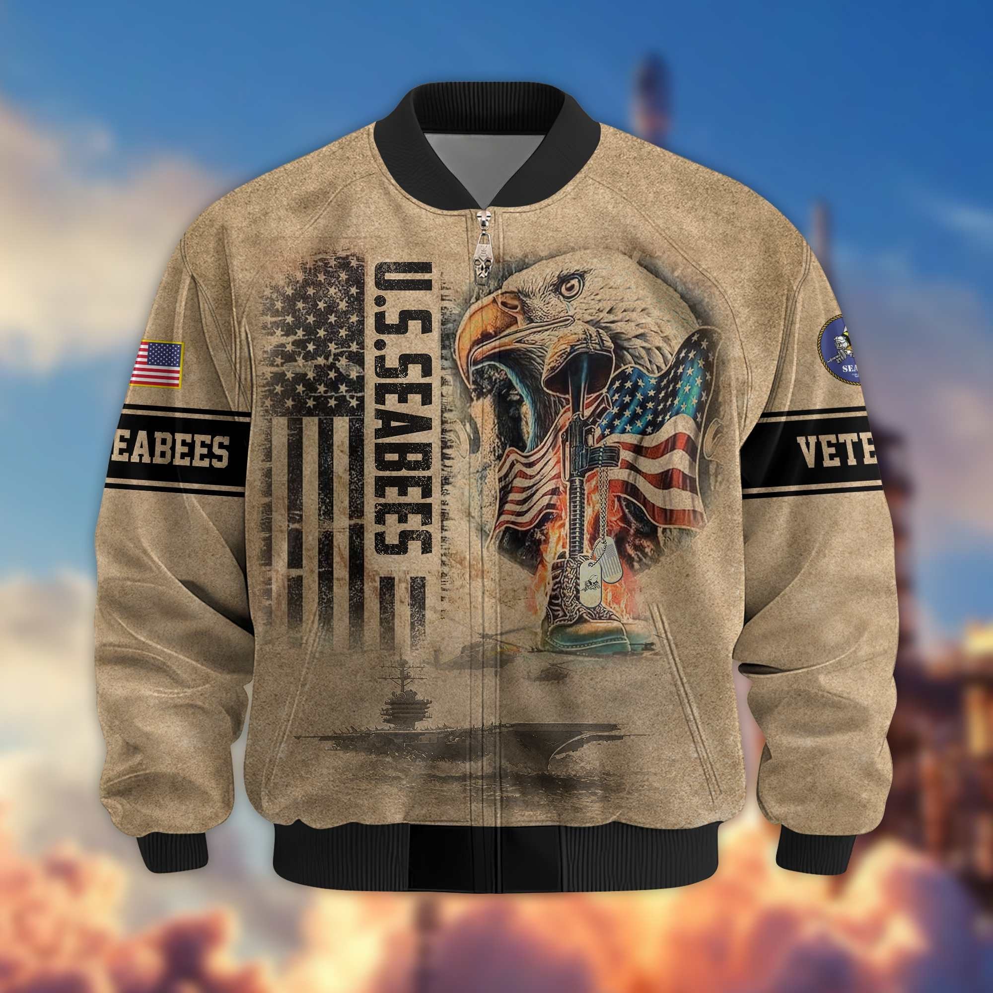 Premium US Veterans Bomer Jackets APHN301211, Gifts For US Veterans, Gifts On Father's Day, Armed Forces Day, Independence Day, Veterans Day.