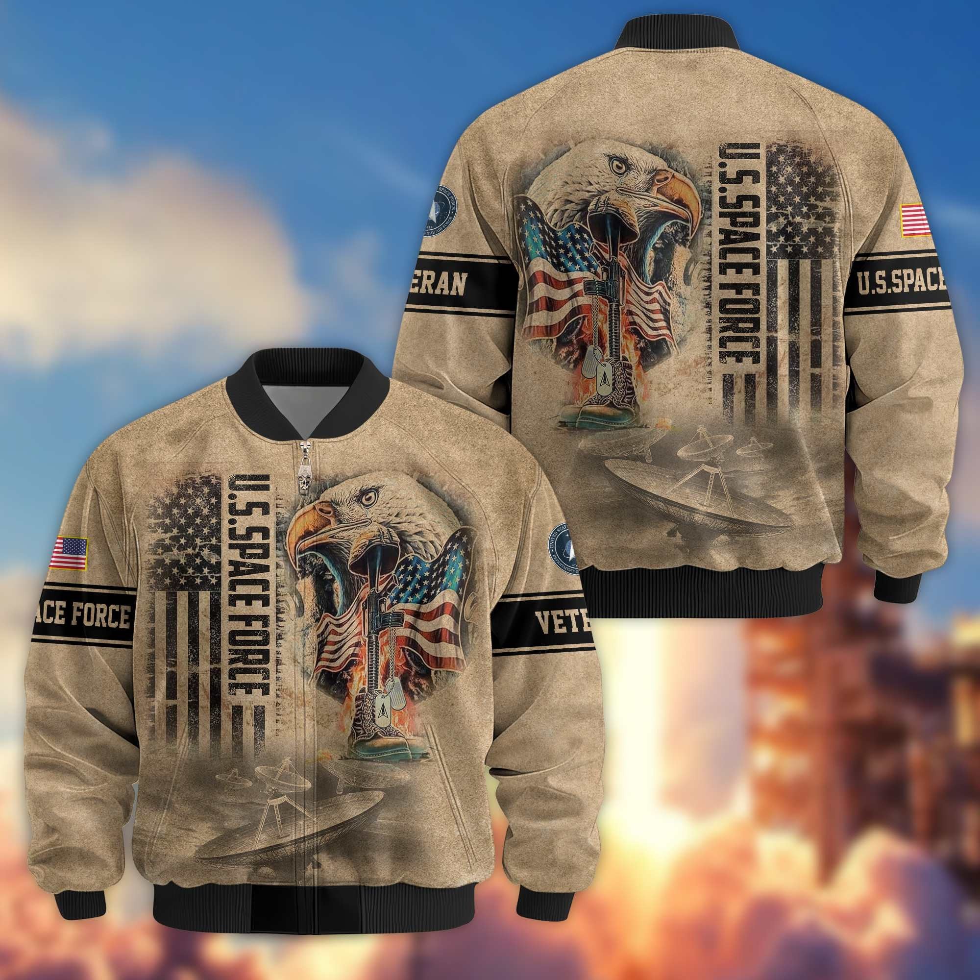 Premium US Veterans Bomer Jackets APHN301211, Gifts For US Veterans, Gifts On Father's Day, Armed Forces Day, Independence Day, Veterans Day.