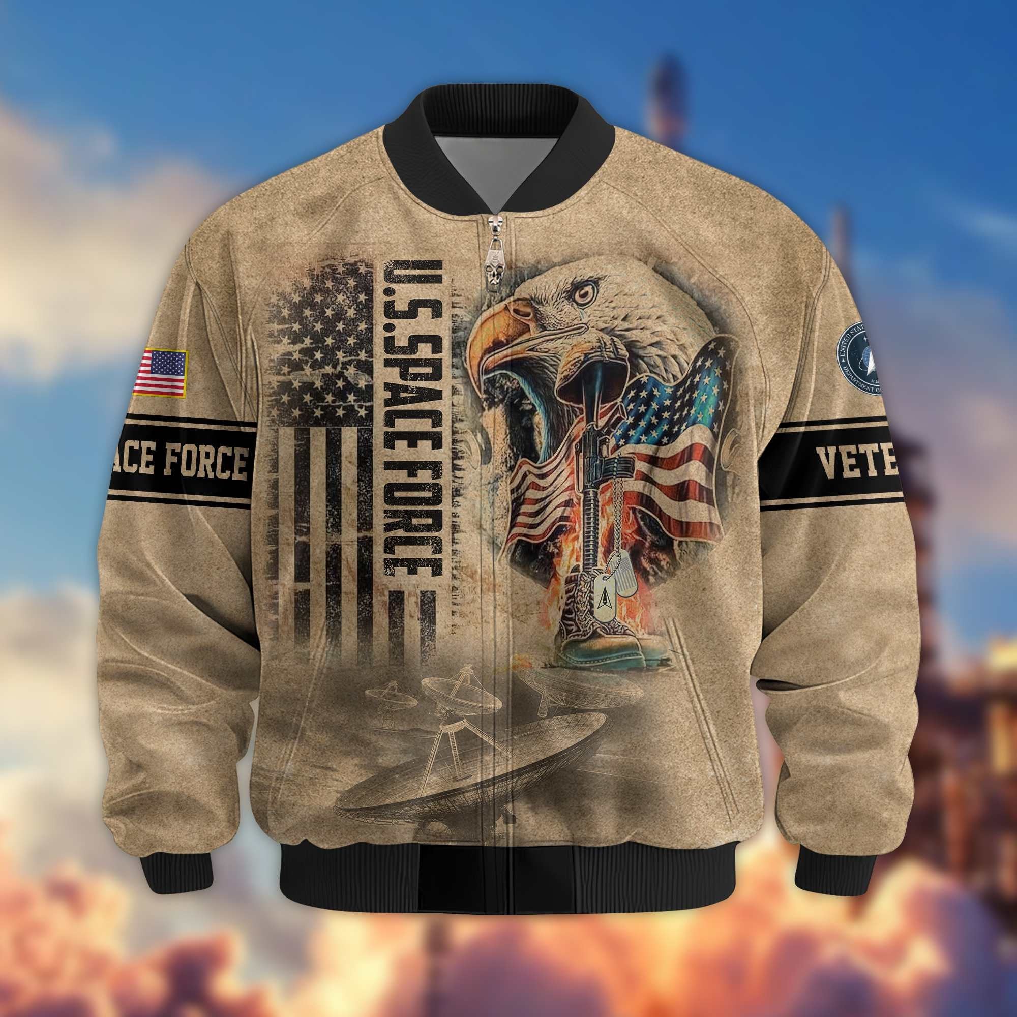 Premium US Veterans Bomer Jackets APHN301211, Gifts For US Veterans, Gifts On Father's Day, Armed Forces Day, Independence Day, Veterans Day.