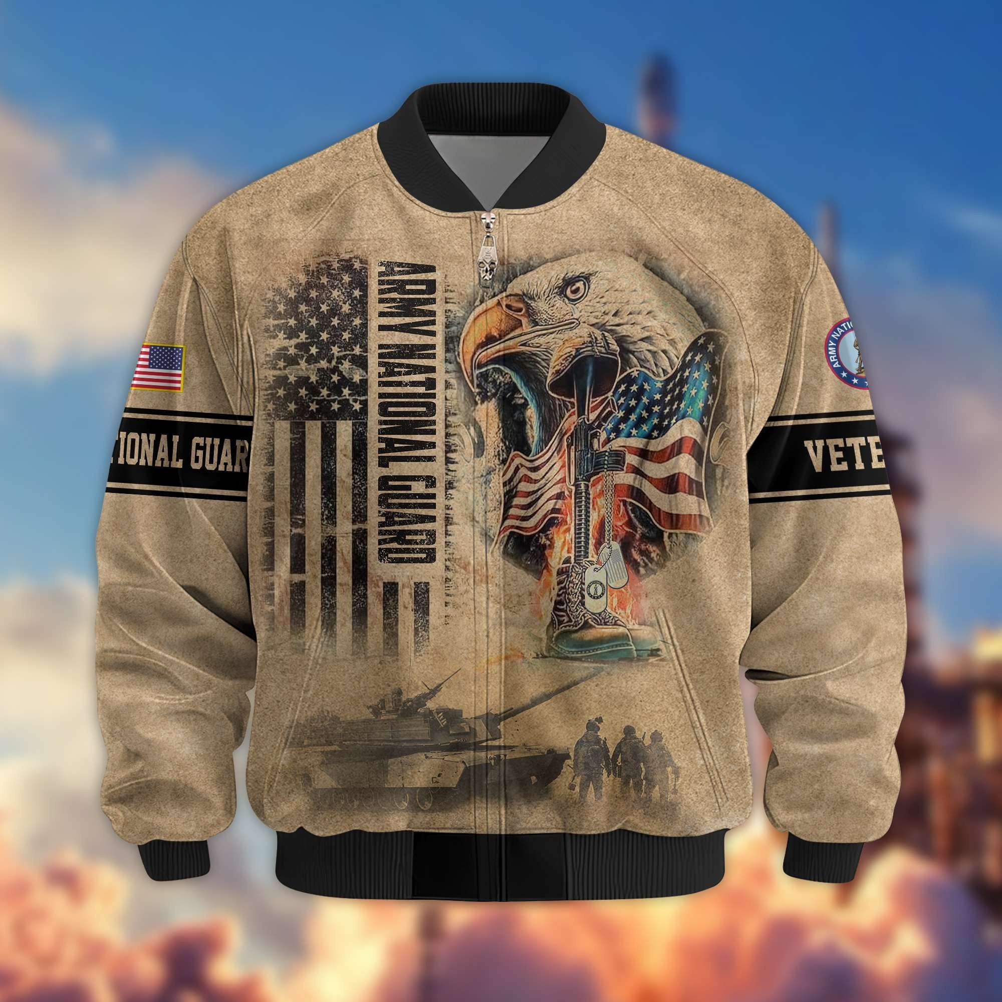 Premium US Veterans Bomer Jackets APHN301211, Gifts For US Veterans, Gifts On Father's Day, Armed Forces Day, Independence Day, Veterans Day.