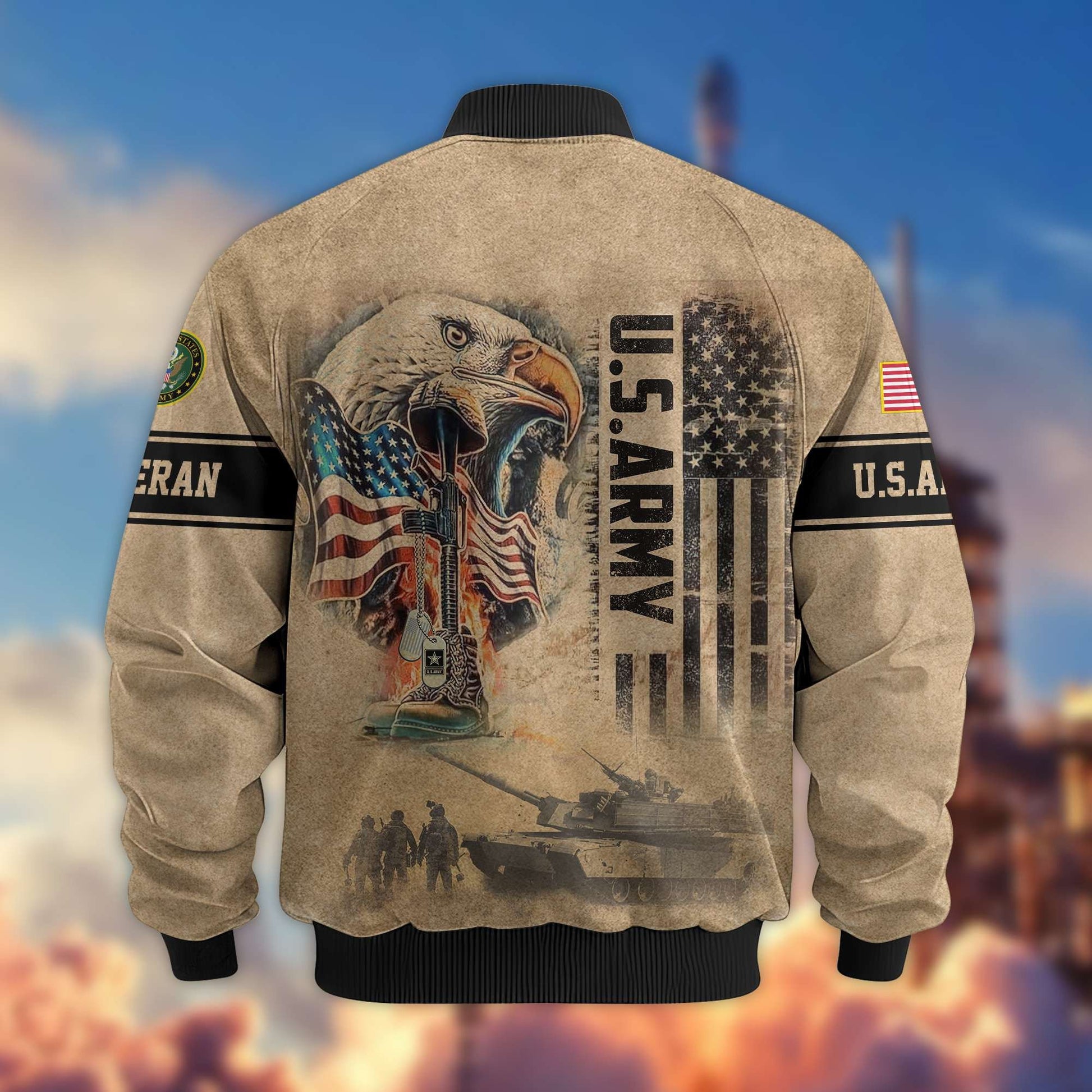Premium US Veterans Bomer Jackets APHN301211, Gifts For US Veterans, Gifts On Father's Day, Armed Forces Day, Independence Day, Veterans Day.