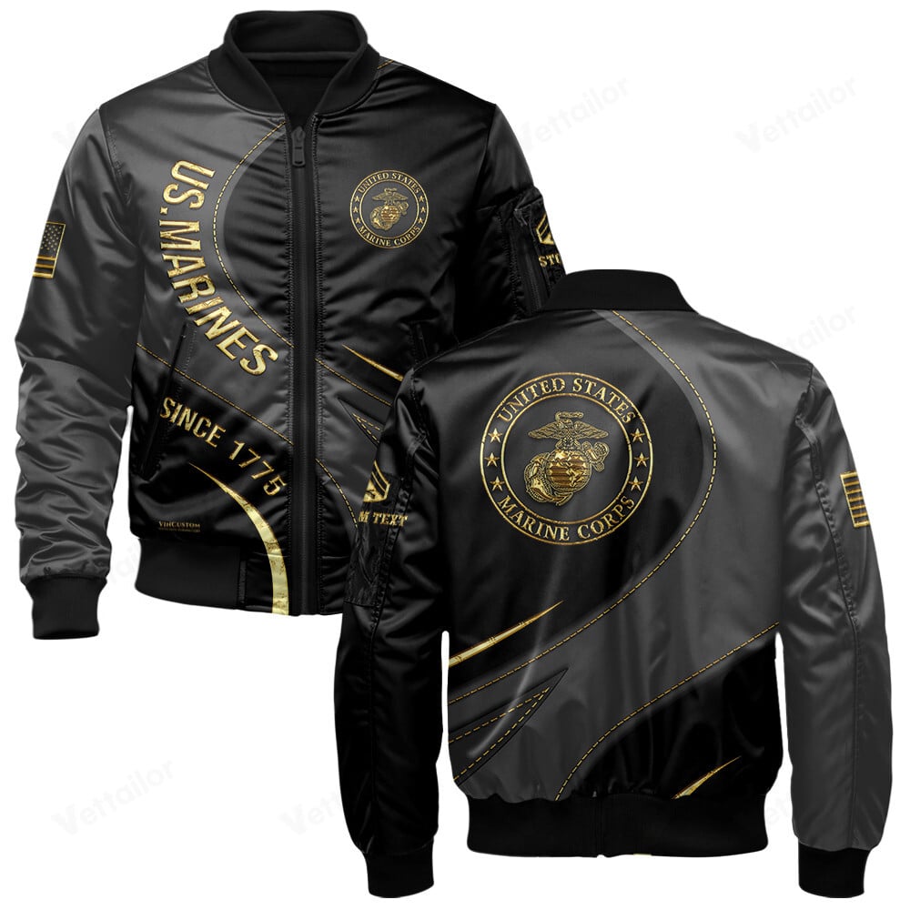 Customized U.S Marines Proudly Served Bomber Jacket #000328