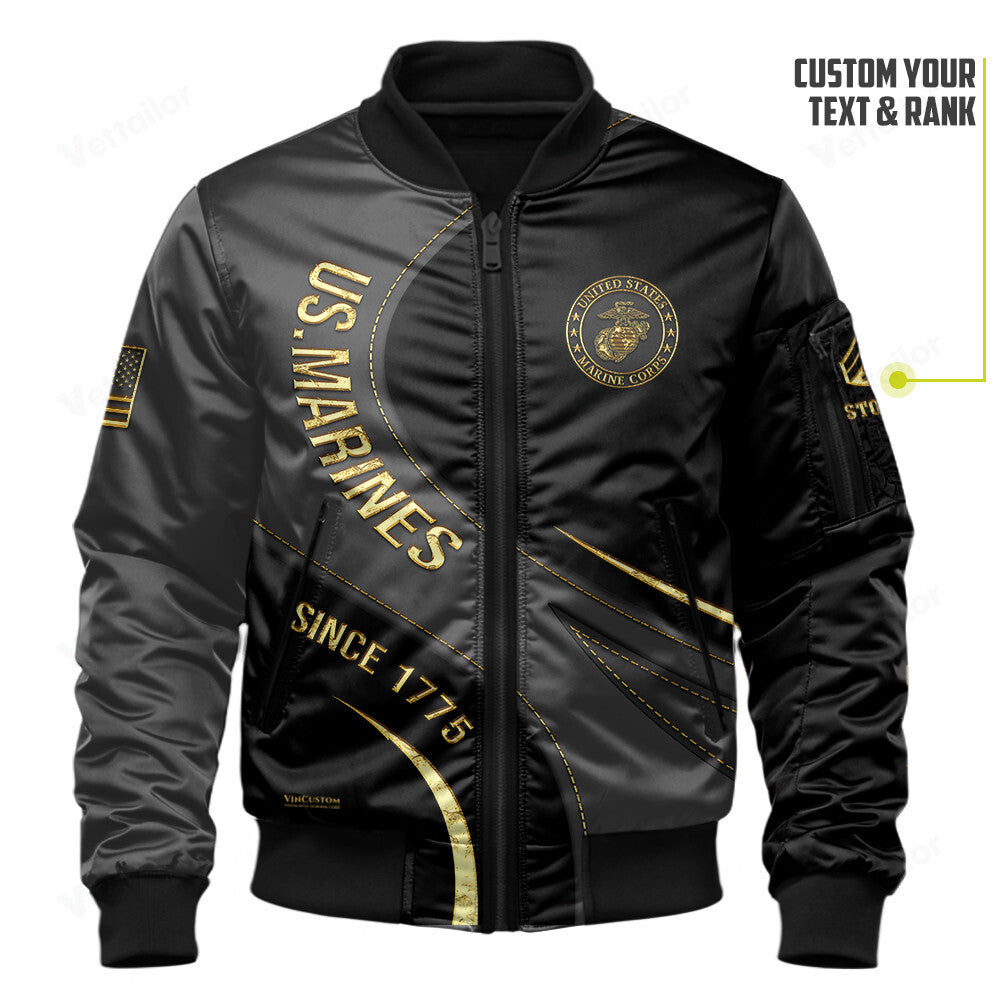 Customized U.S Marines Proudly Served Bomber Jacket #000328