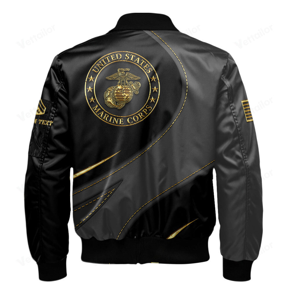 Customized U.S Marines Proudly Served Bomber Jacket #000328